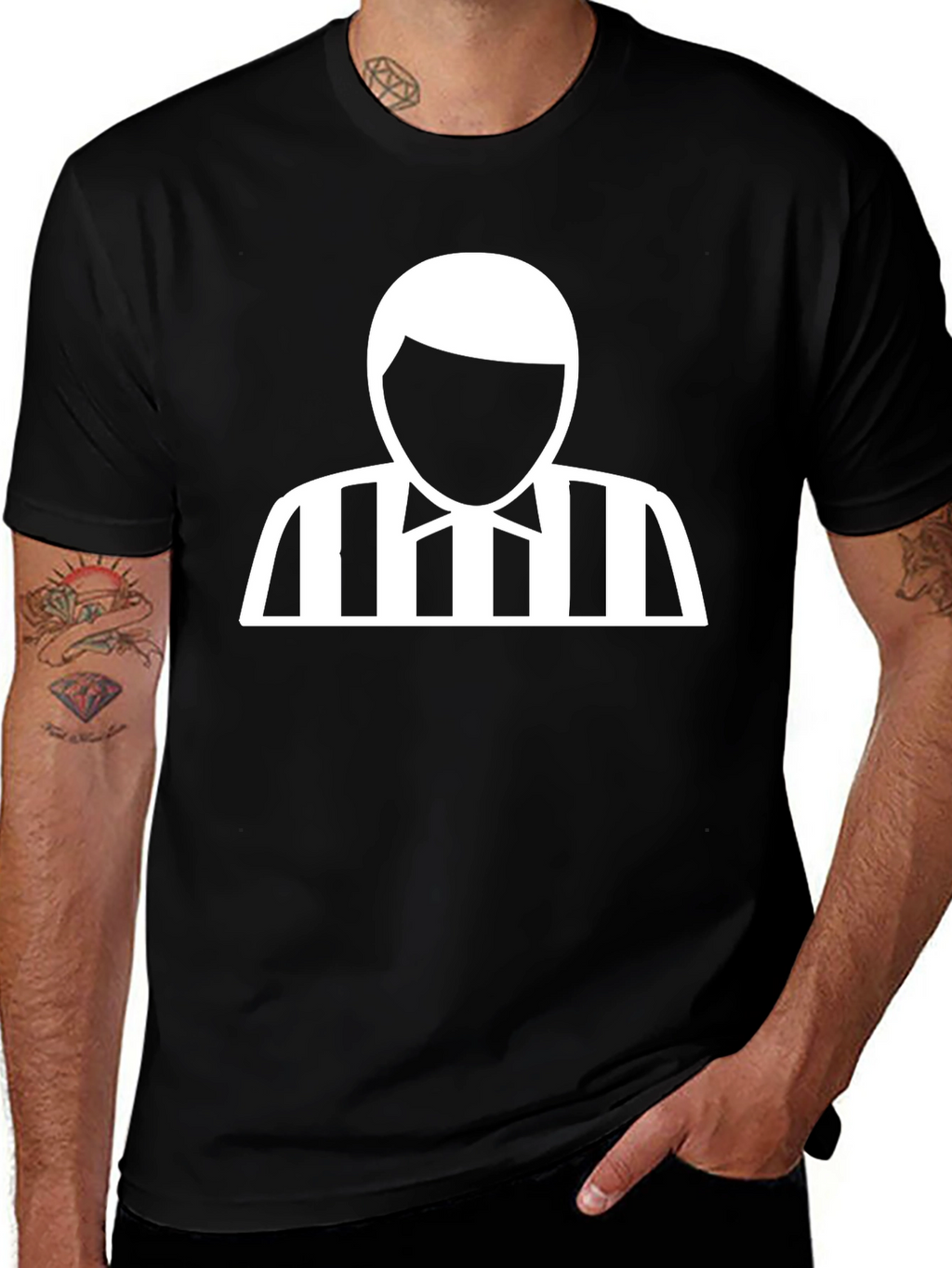 Referee Graphic Tee - Black Cotton T-Shirt