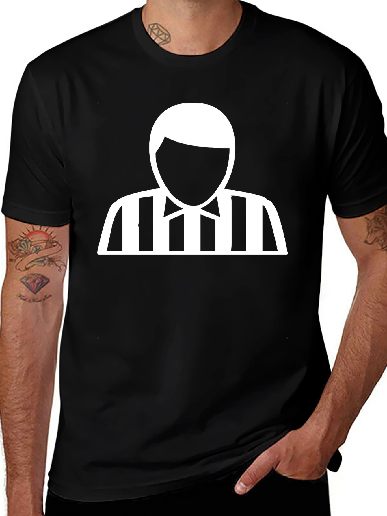 Referee Graphic Tee - Black Cotton T-Shirt