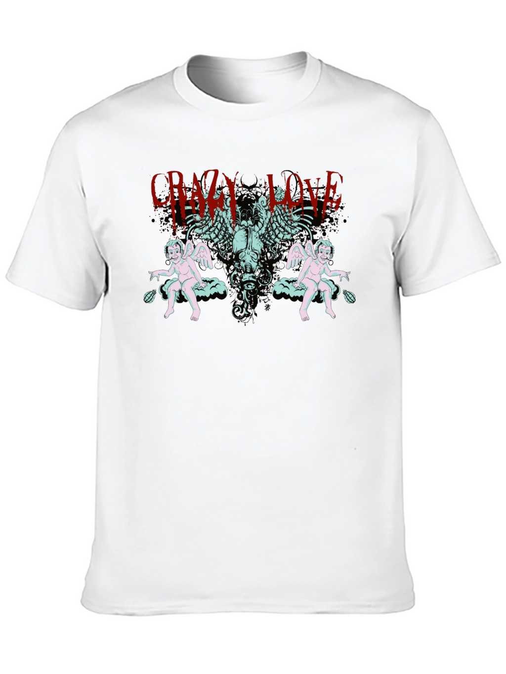 Crazy Love Graphic Tee - Skull & Cherubs