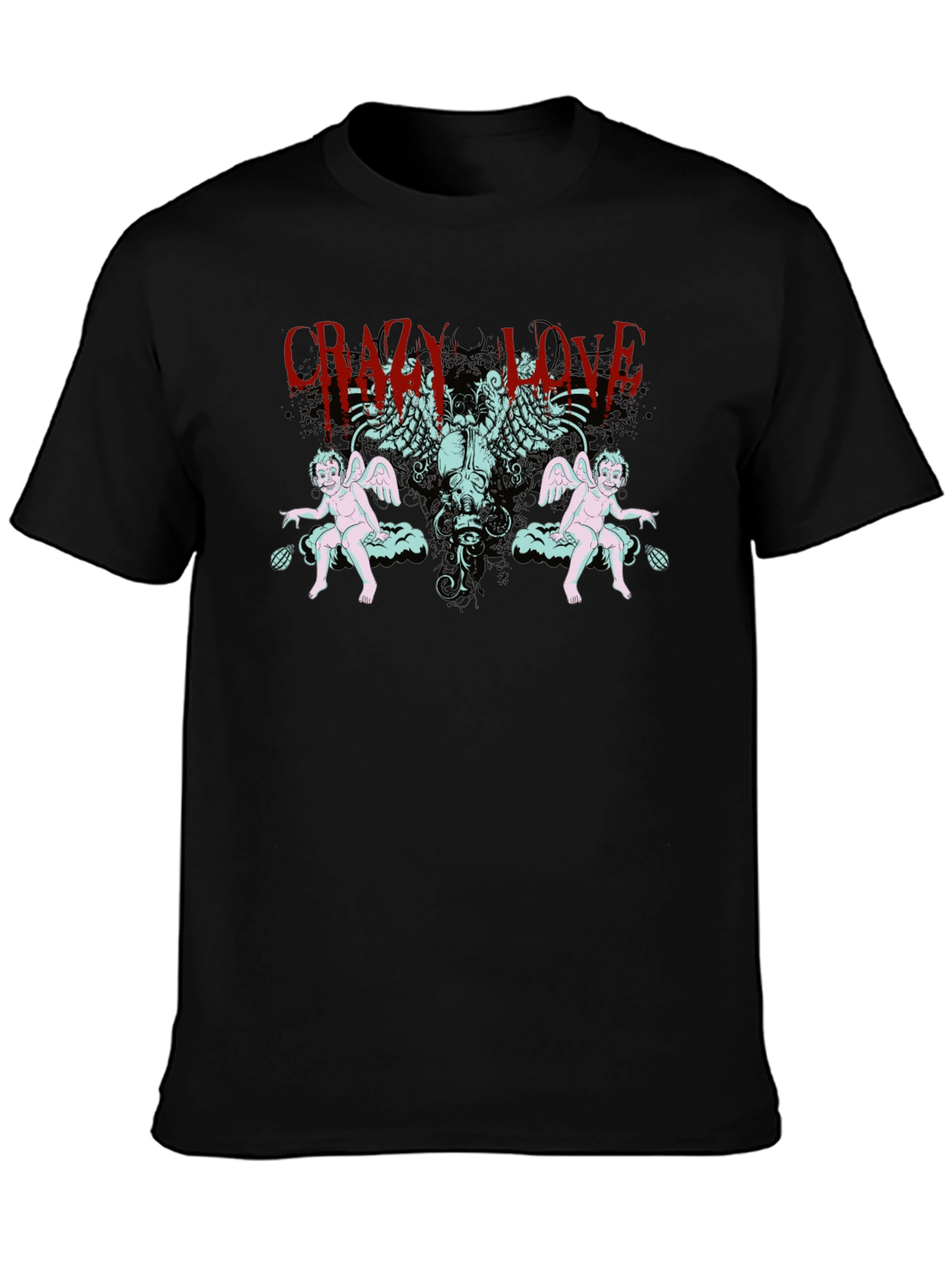 Crazy Love Graphic Tee - Skull & Cherubs