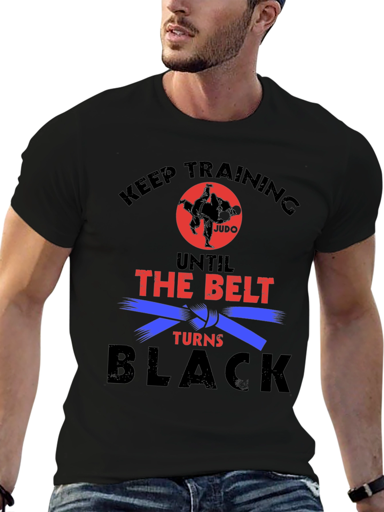 Keep Training Until Black Belt Judo Graphic Tee