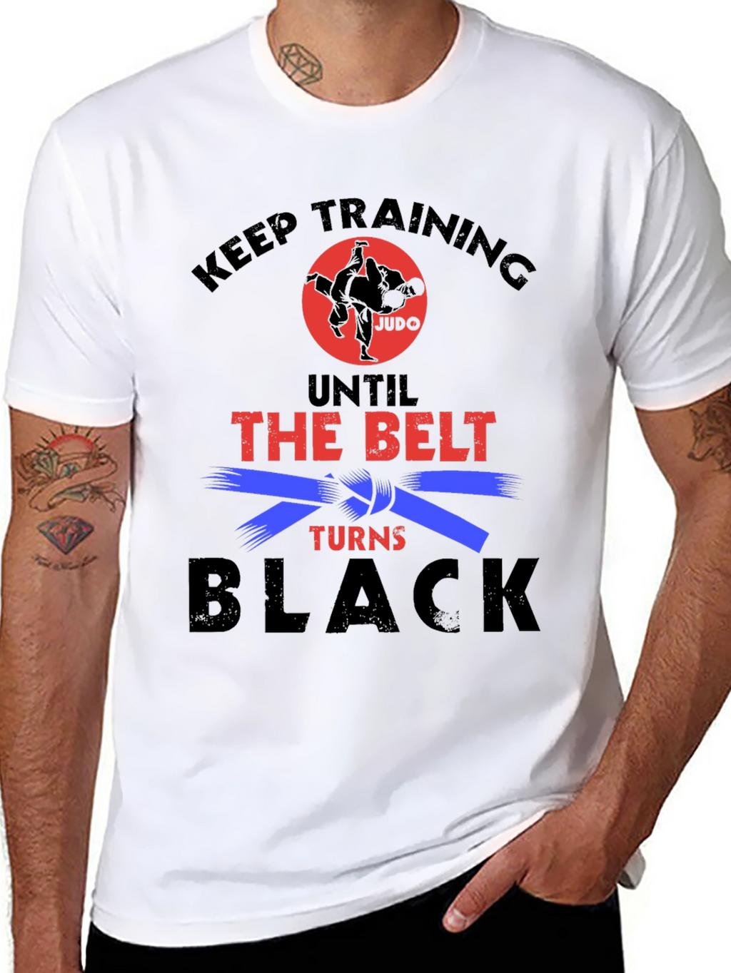 Keep Training Until Black Belt Judo Graphic Tee