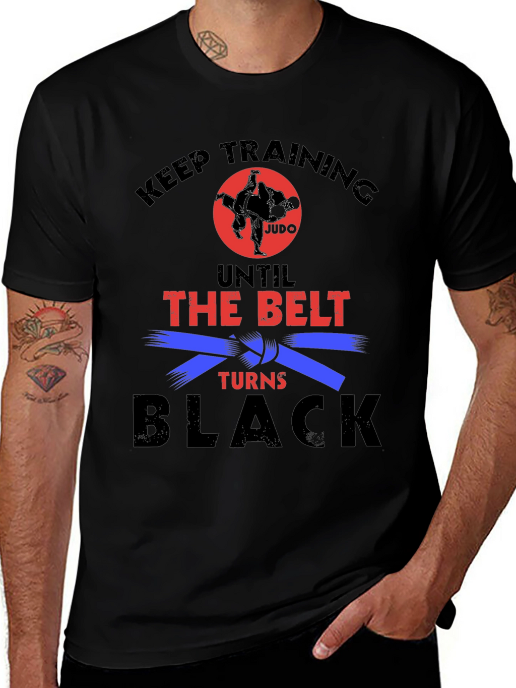 Keep Training Until Black Belt Judo Graphic Tee