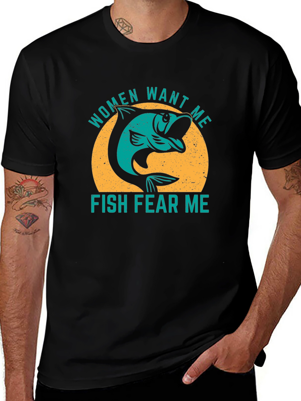 Women Want Me Fish Fear Me Graphic T-Shirt