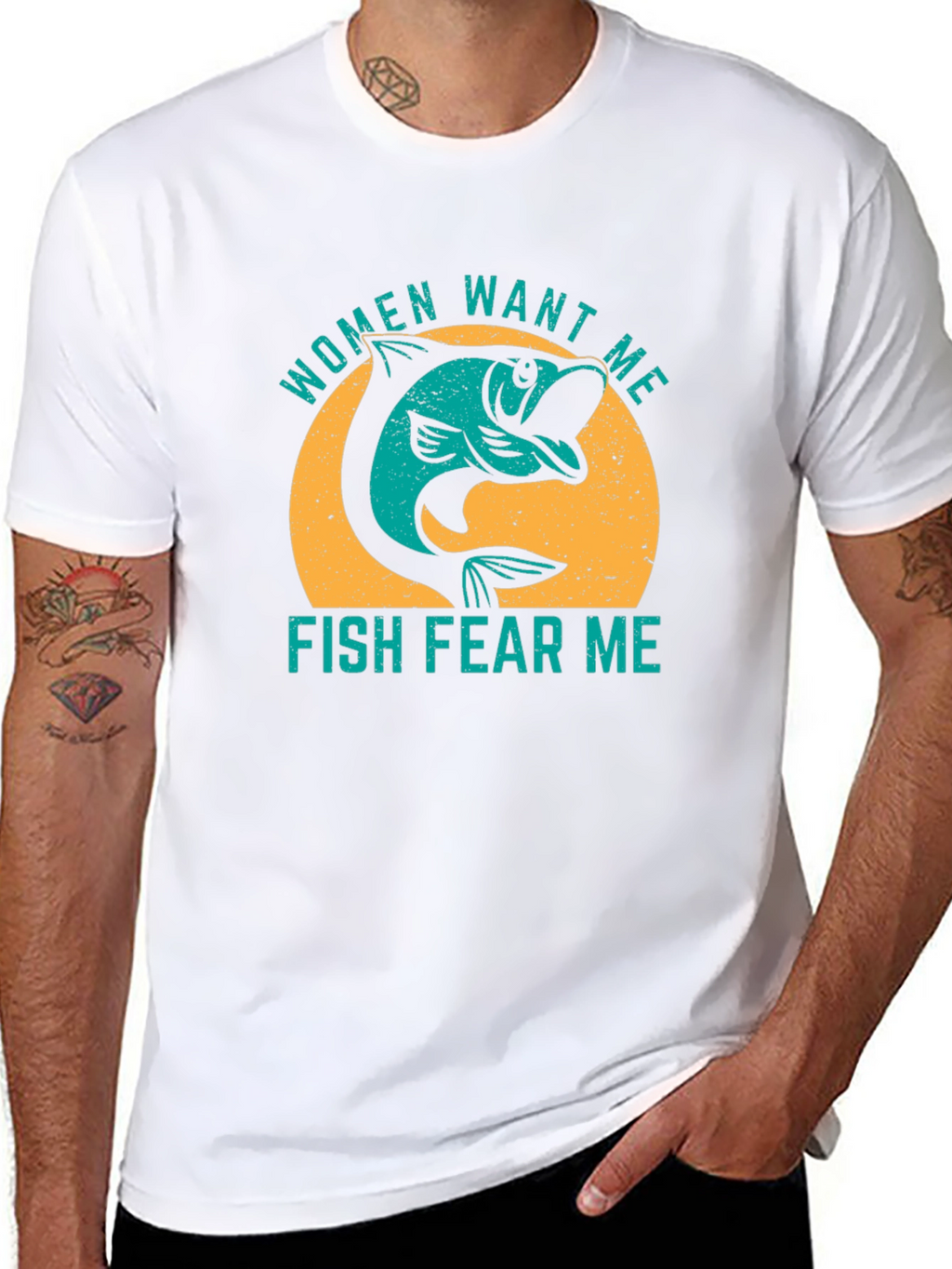 Women Want Me Fish Fear Me Graphic T-Shirt