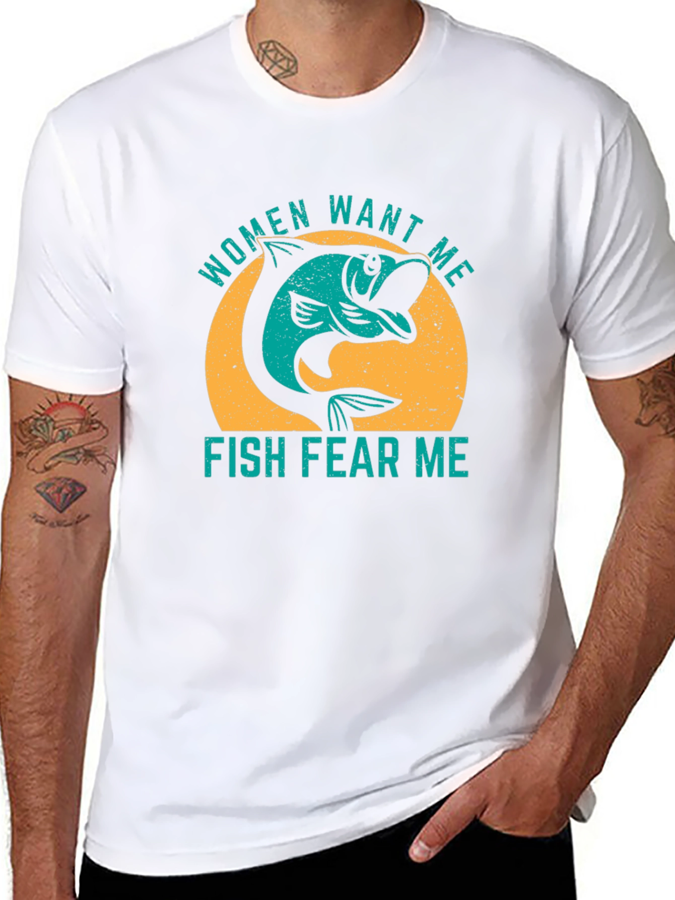 Women Want Me Fish Fear Me Graphic T-Shirt