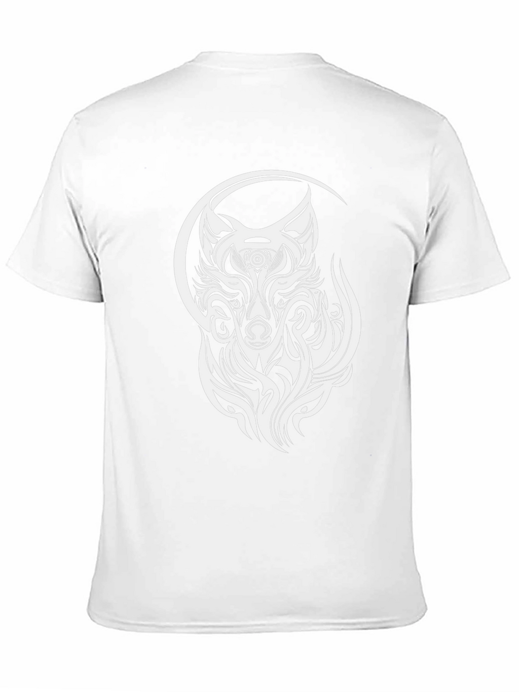 Wolf Tribal Design T-Shirt - Black
