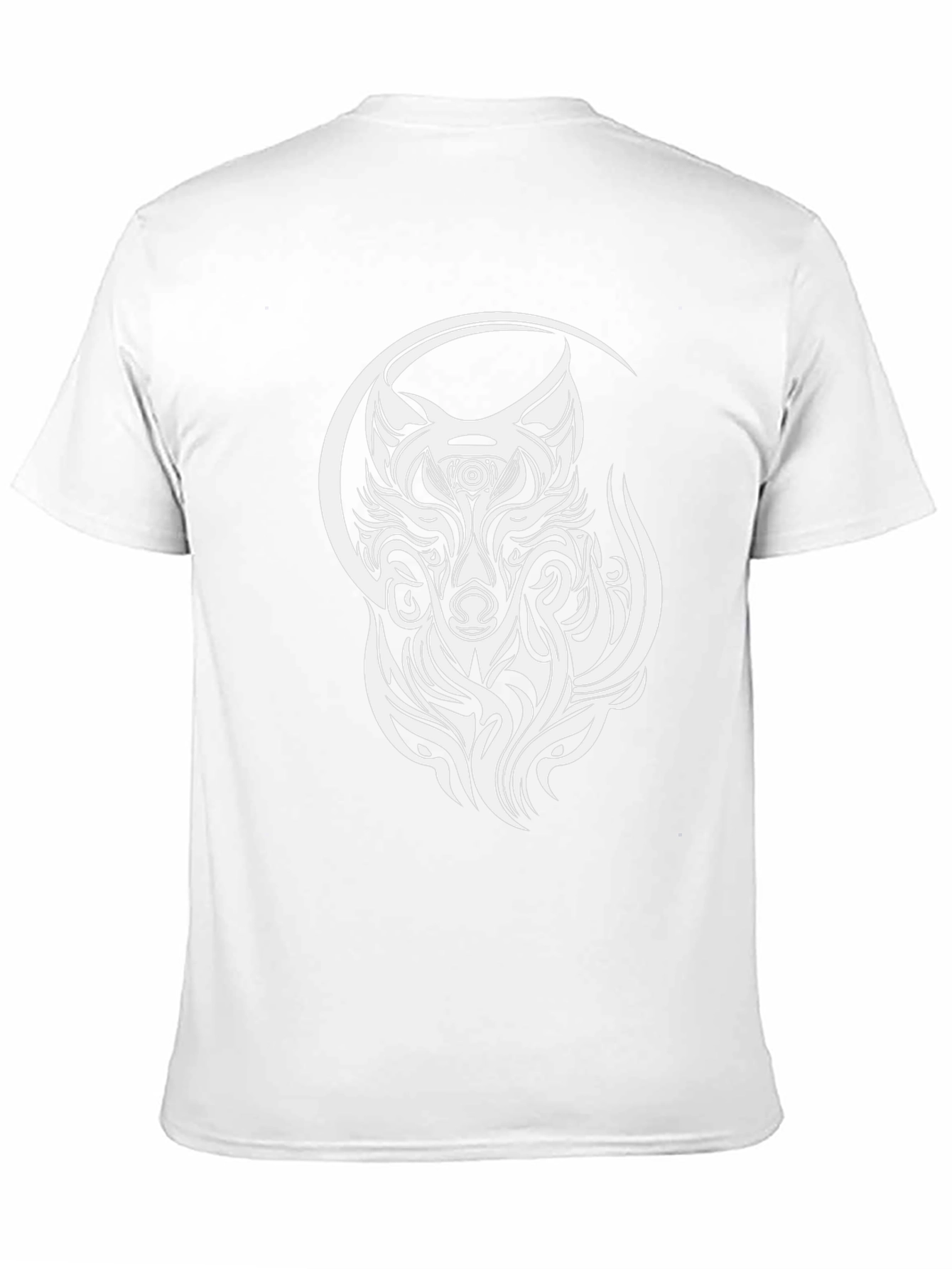 Wolf Tribal Design T-Shirt - Black