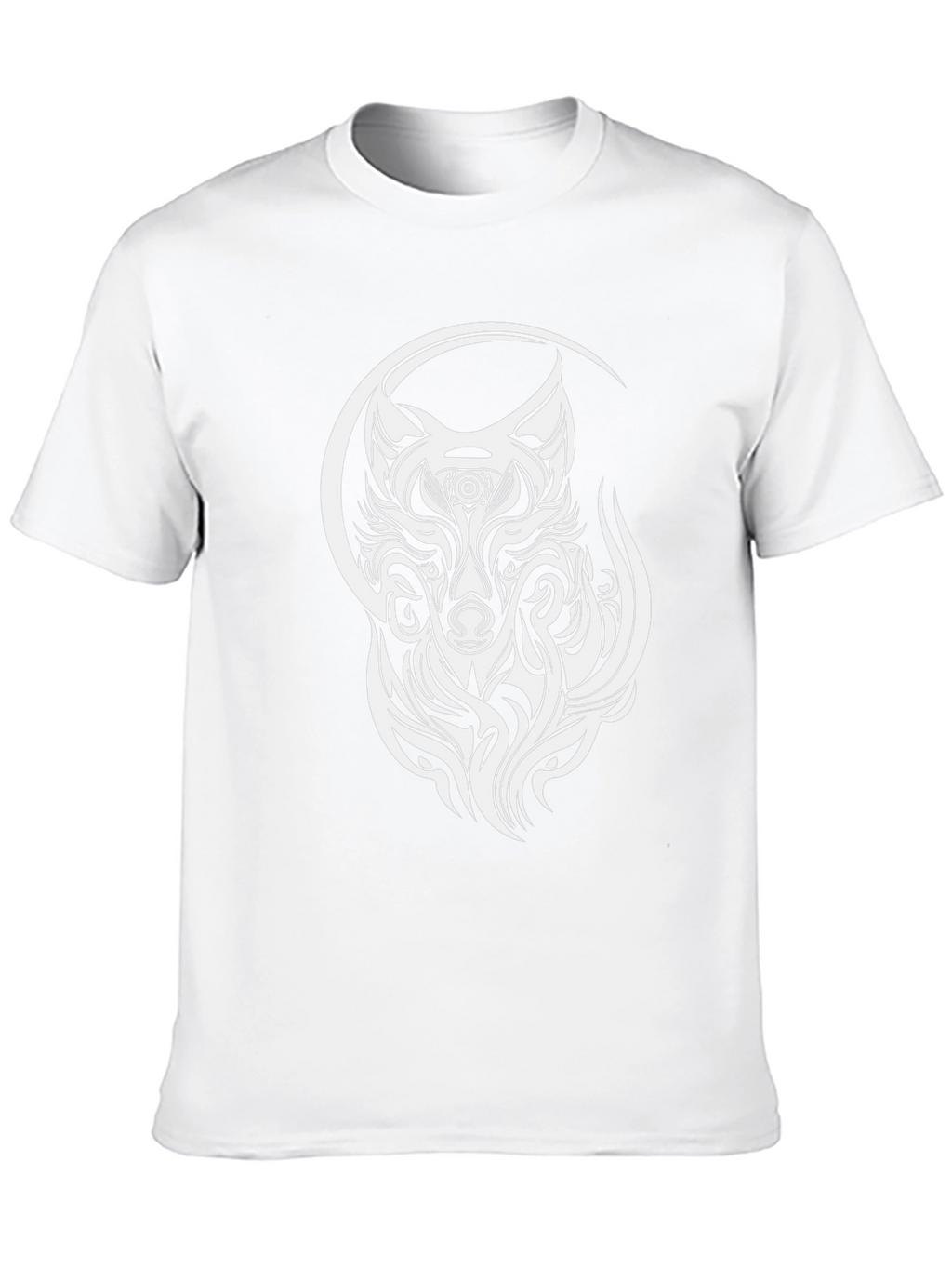 Wolf Tribal Design T-Shirt - Black