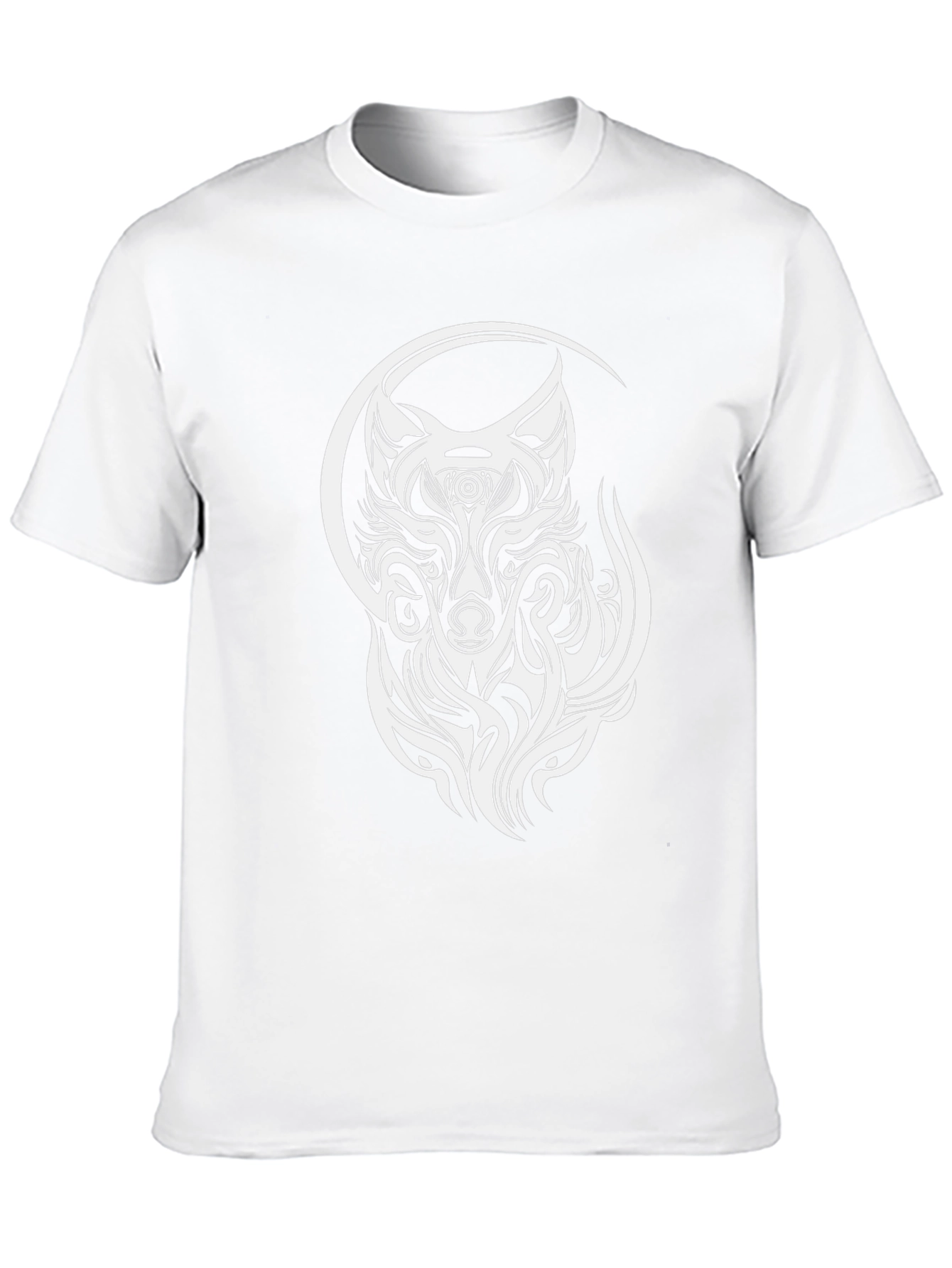 Wolf Tribal Design T-Shirt - Black