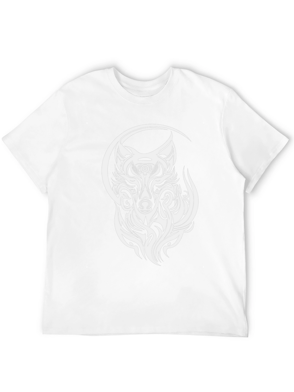Wolf Tribal Design T-Shirt - Black