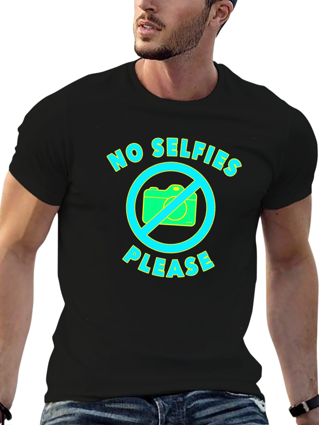 No Selfies Please Graphic T-Shirt