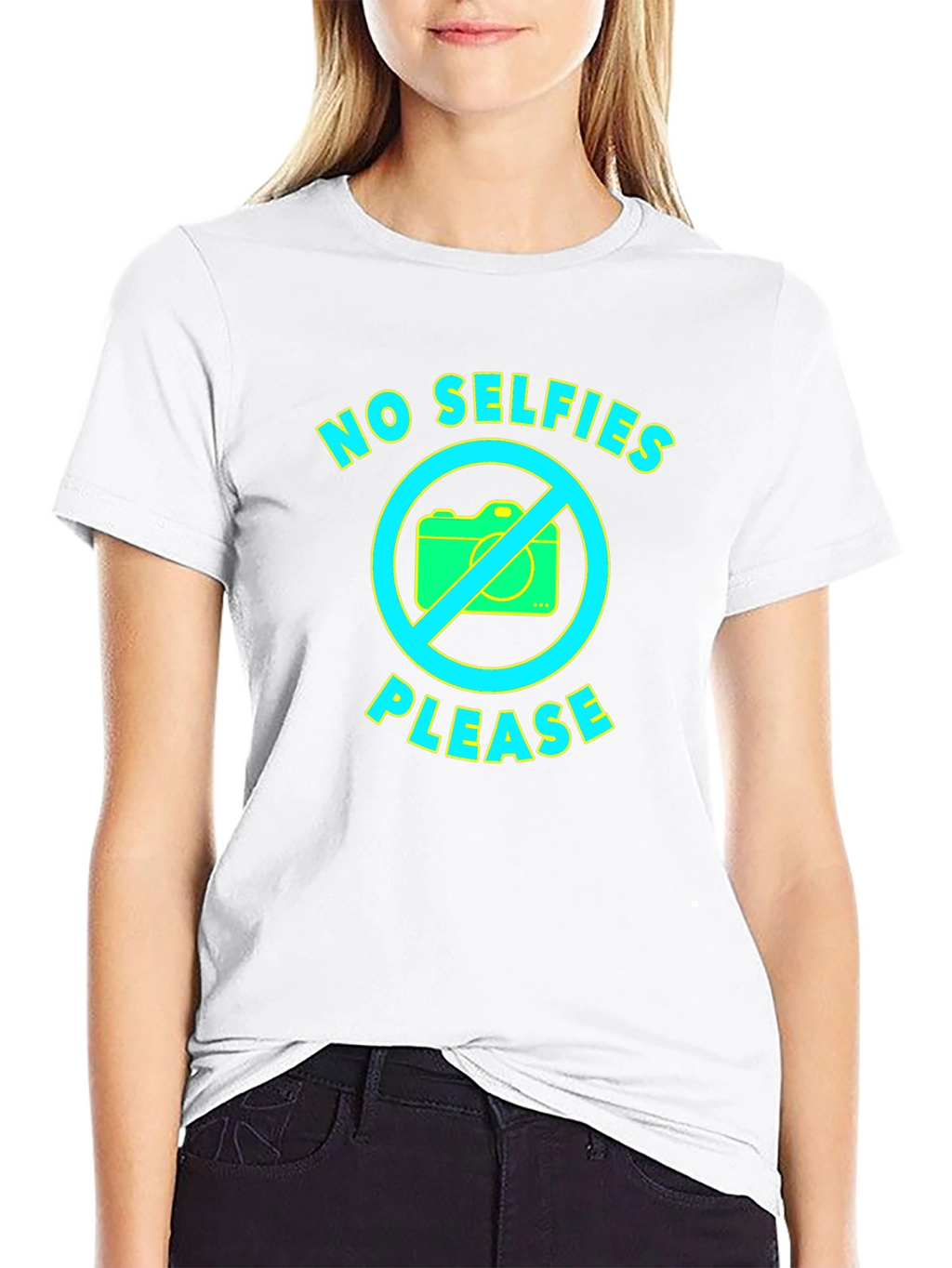 No Selfies Please Graphic T-Shirt