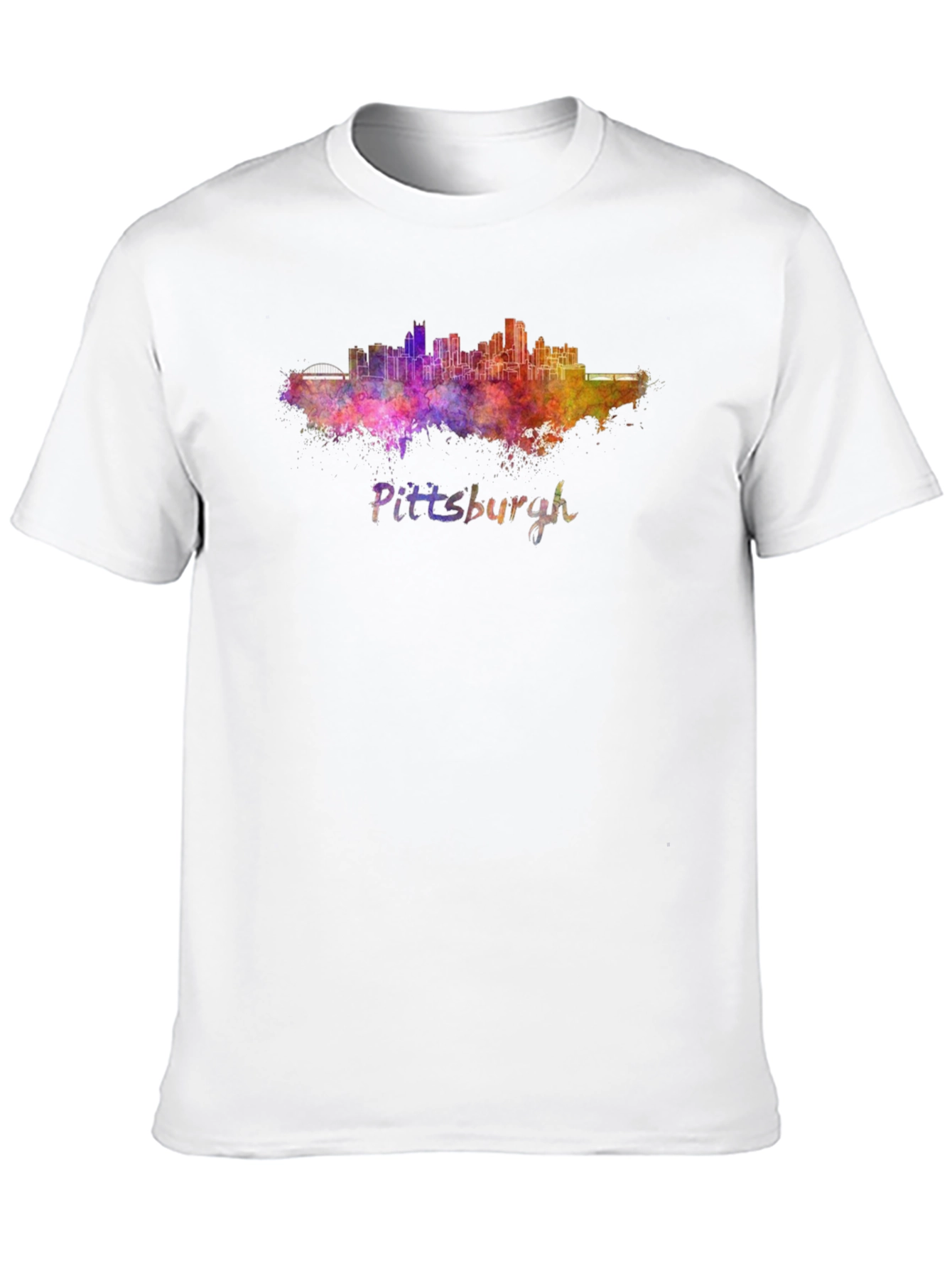 Pittsburgh Skyline Watercolor Mens T-Shirt