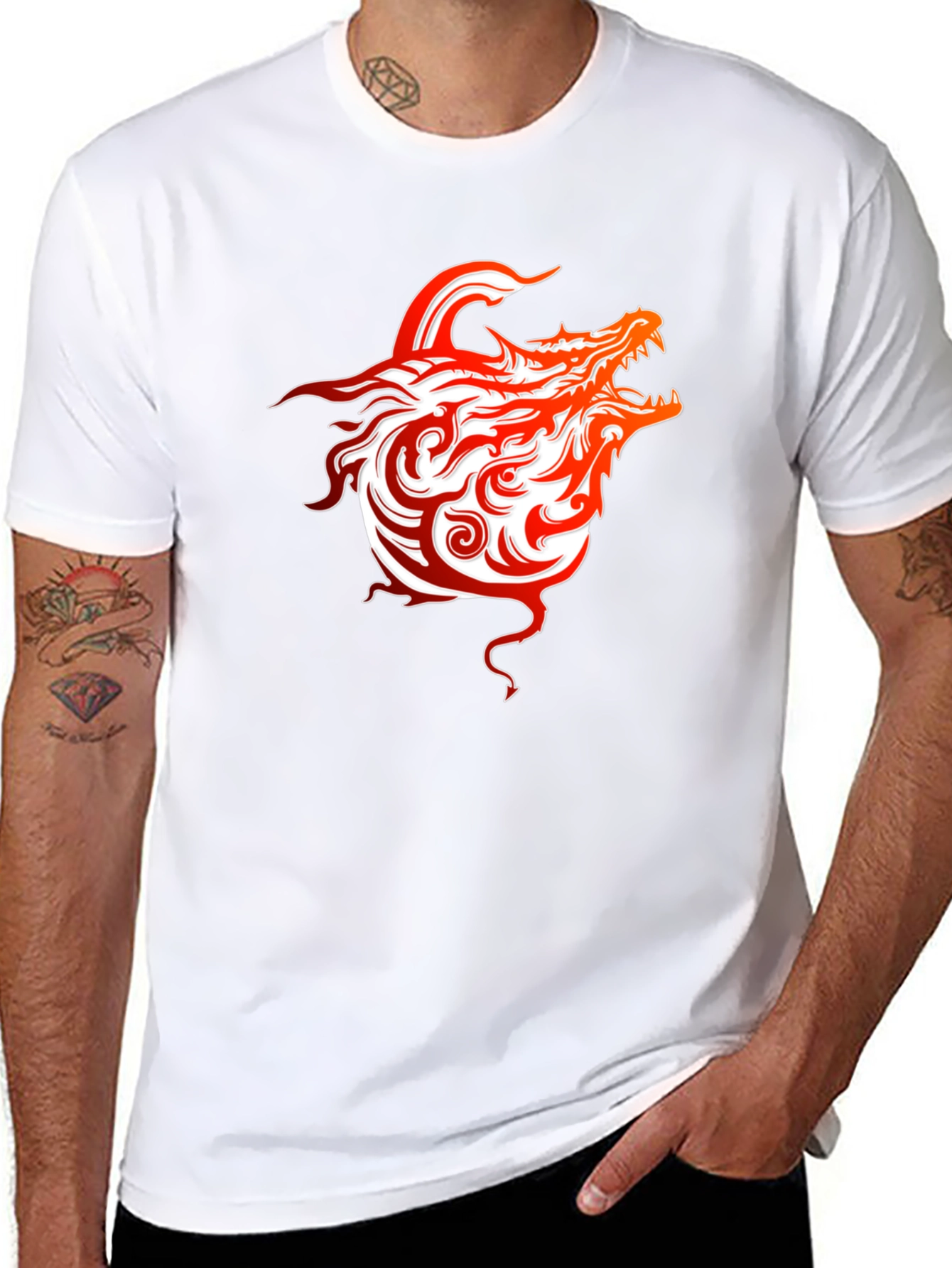 Fiery Dragon Graphic Tee - Bold Style