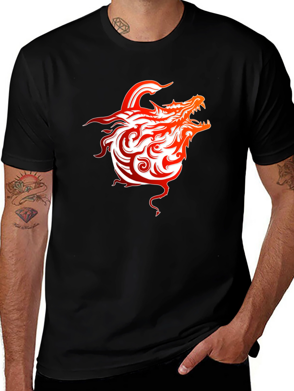 Fiery Dragon Graphic Tee - Bold Style