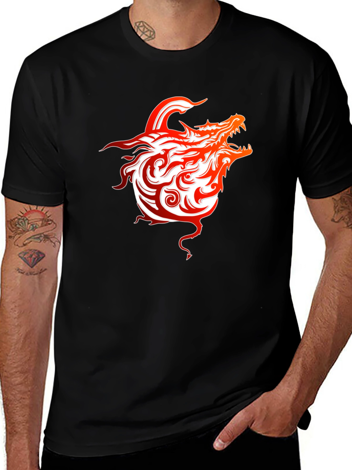 Fiery Dragon Graphic Tee - Bold Style