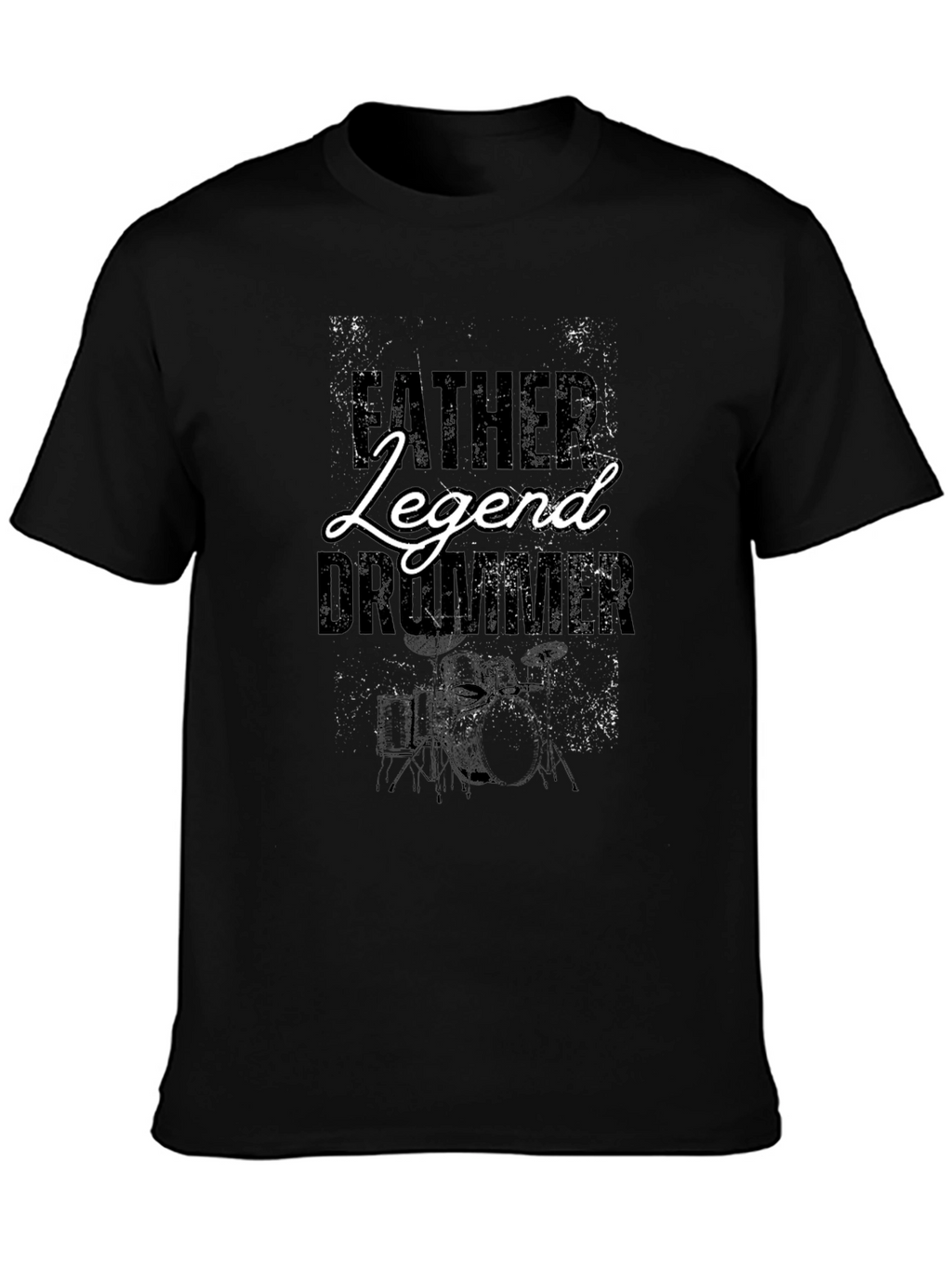 Father Legend Drummer Black T-Shirt