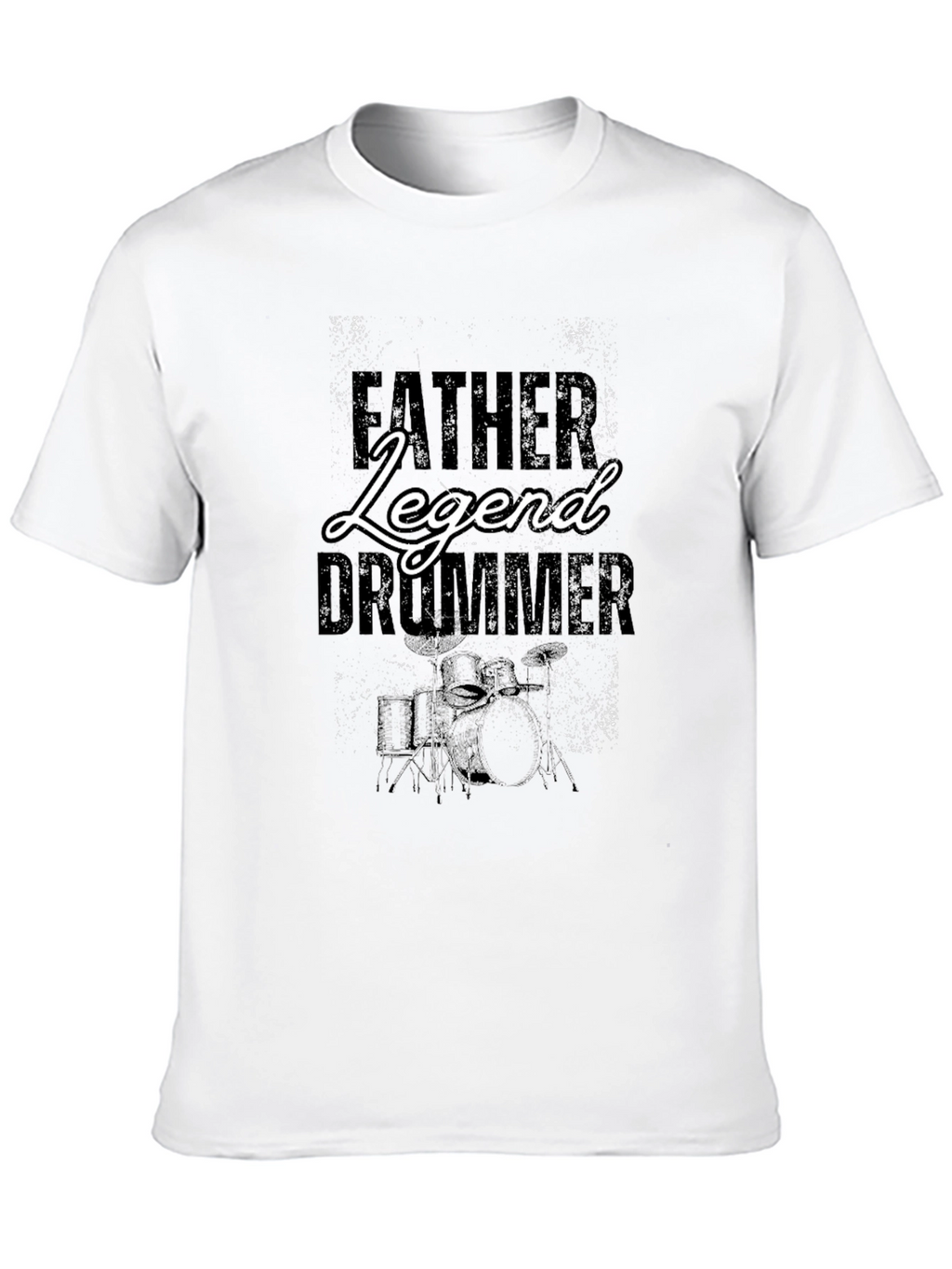 Father Legend Drummer Black T-Shirt
