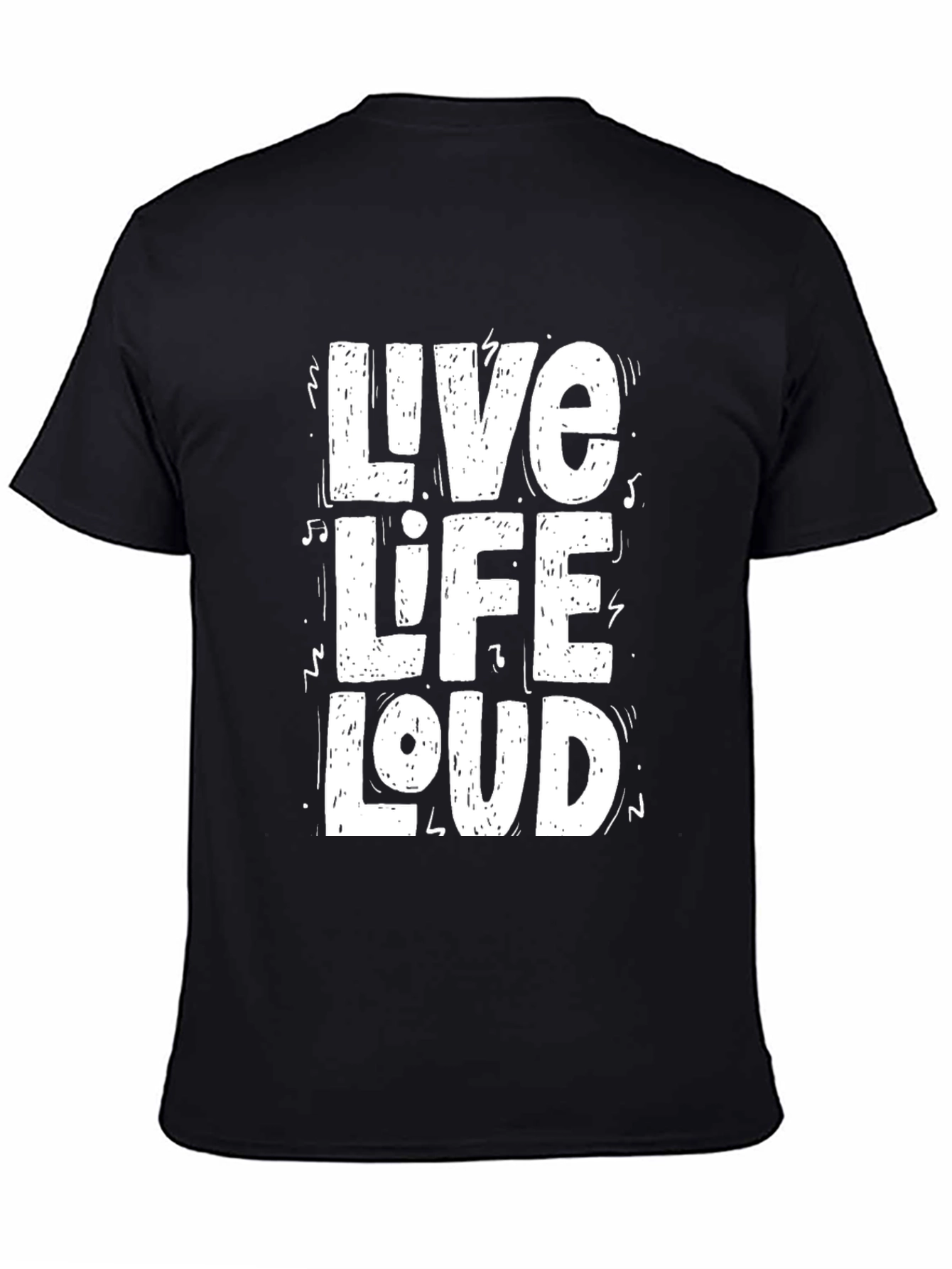 Live Life Loud Graphic Tee - Black Cotton T-Shirt