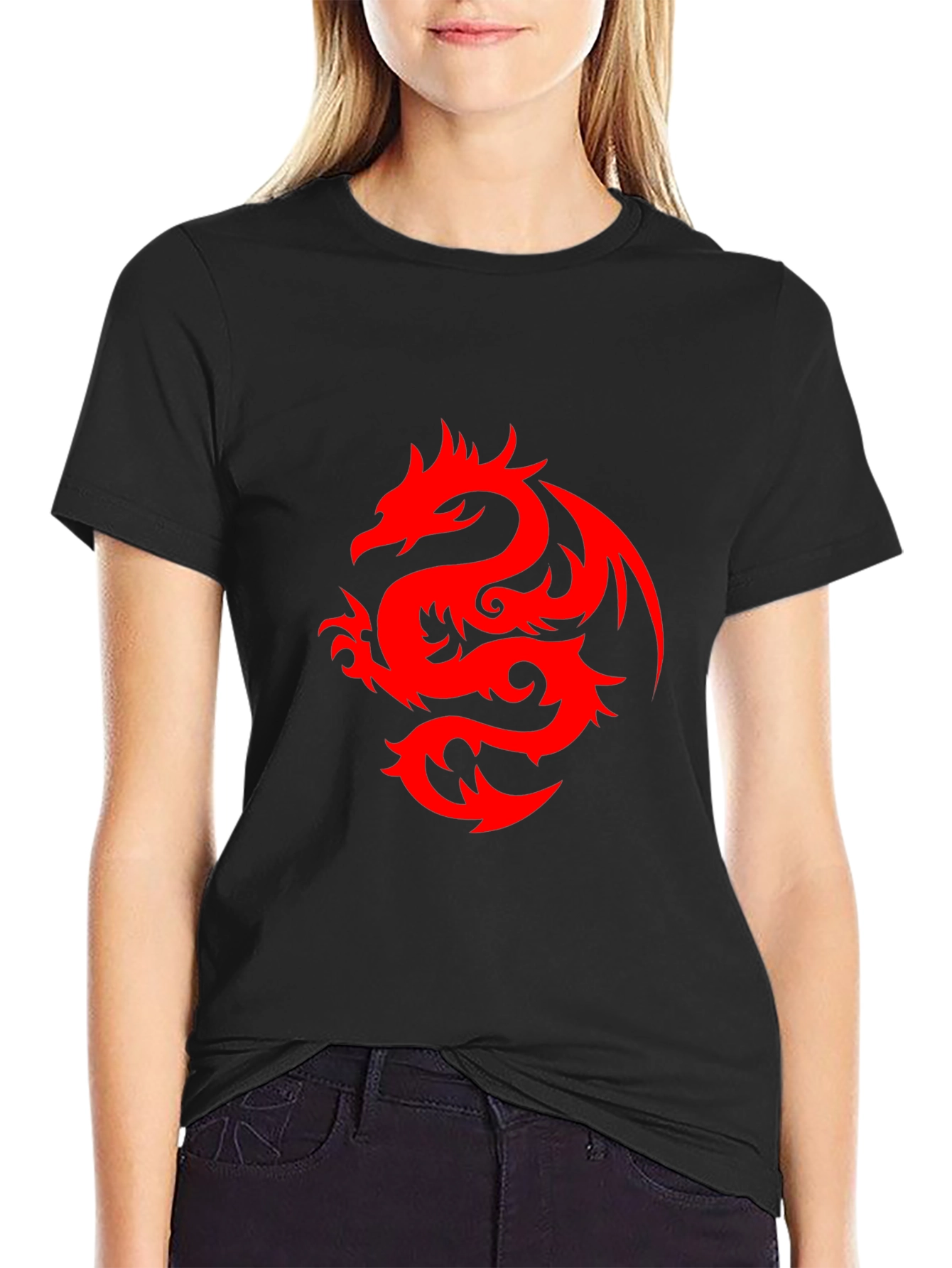 Red Dragon Graphic Black T-Shirt
