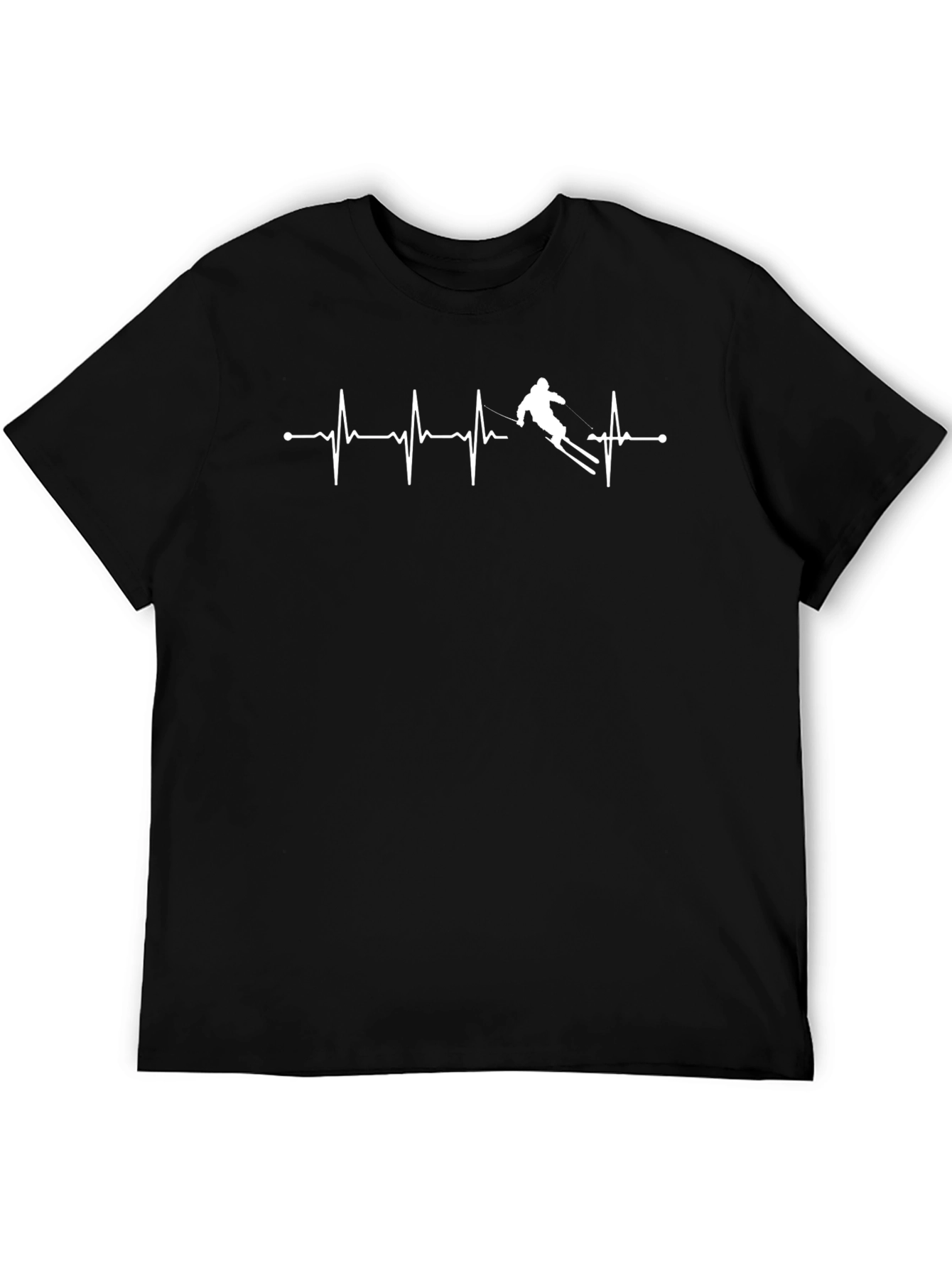 Skiing Heartbeat Graphic T-Shirt
