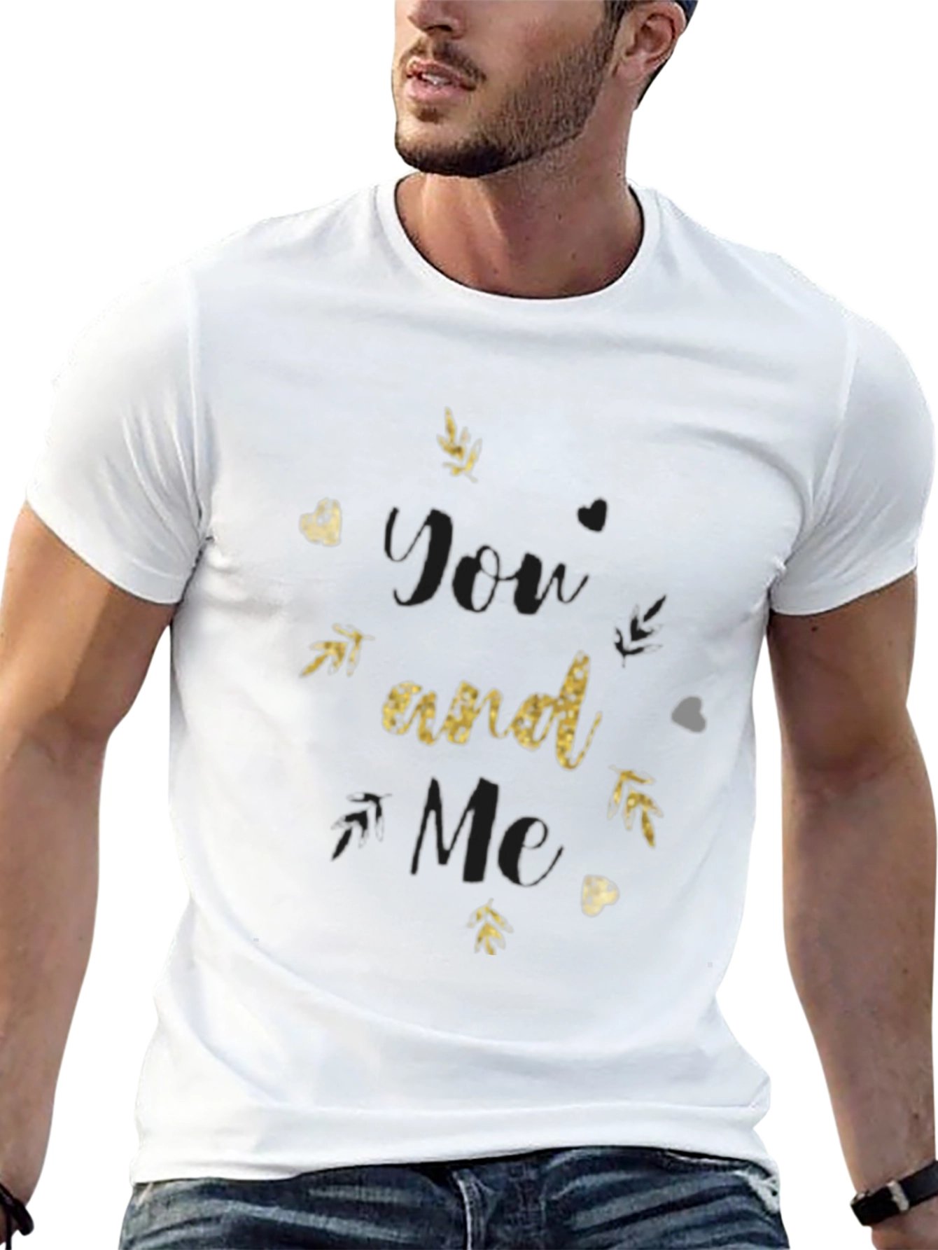 You and Me Black Graphic Tee