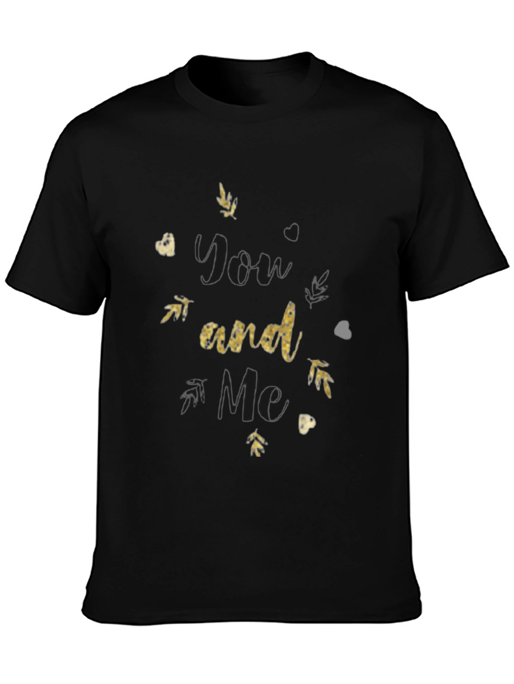You and Me Black Graphic Tee