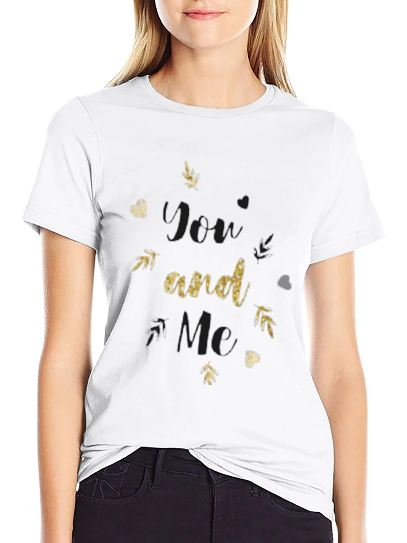 You and Me Black Graphic Tee