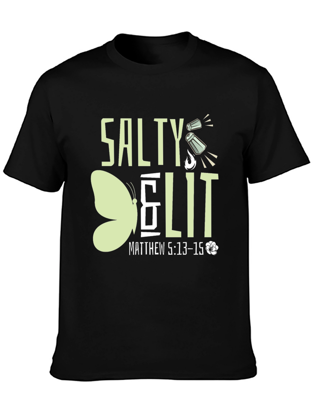 Salty & Lit T-Shirt - Matthew 5:13-15 Black Tee