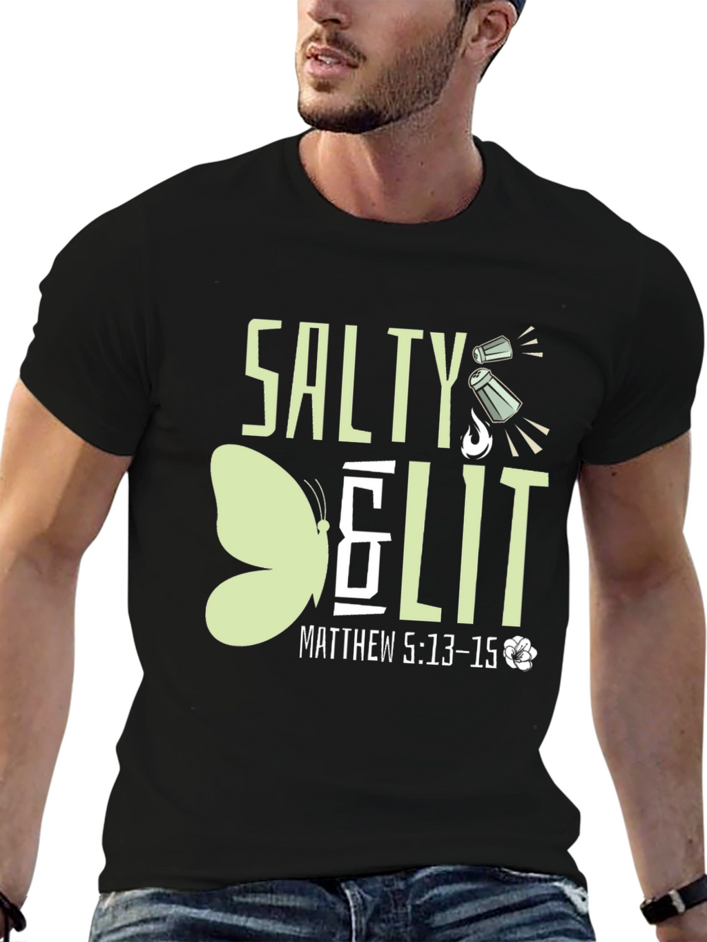 Salty & Lit T-Shirt - Matthew 5:13-15 Black Tee
