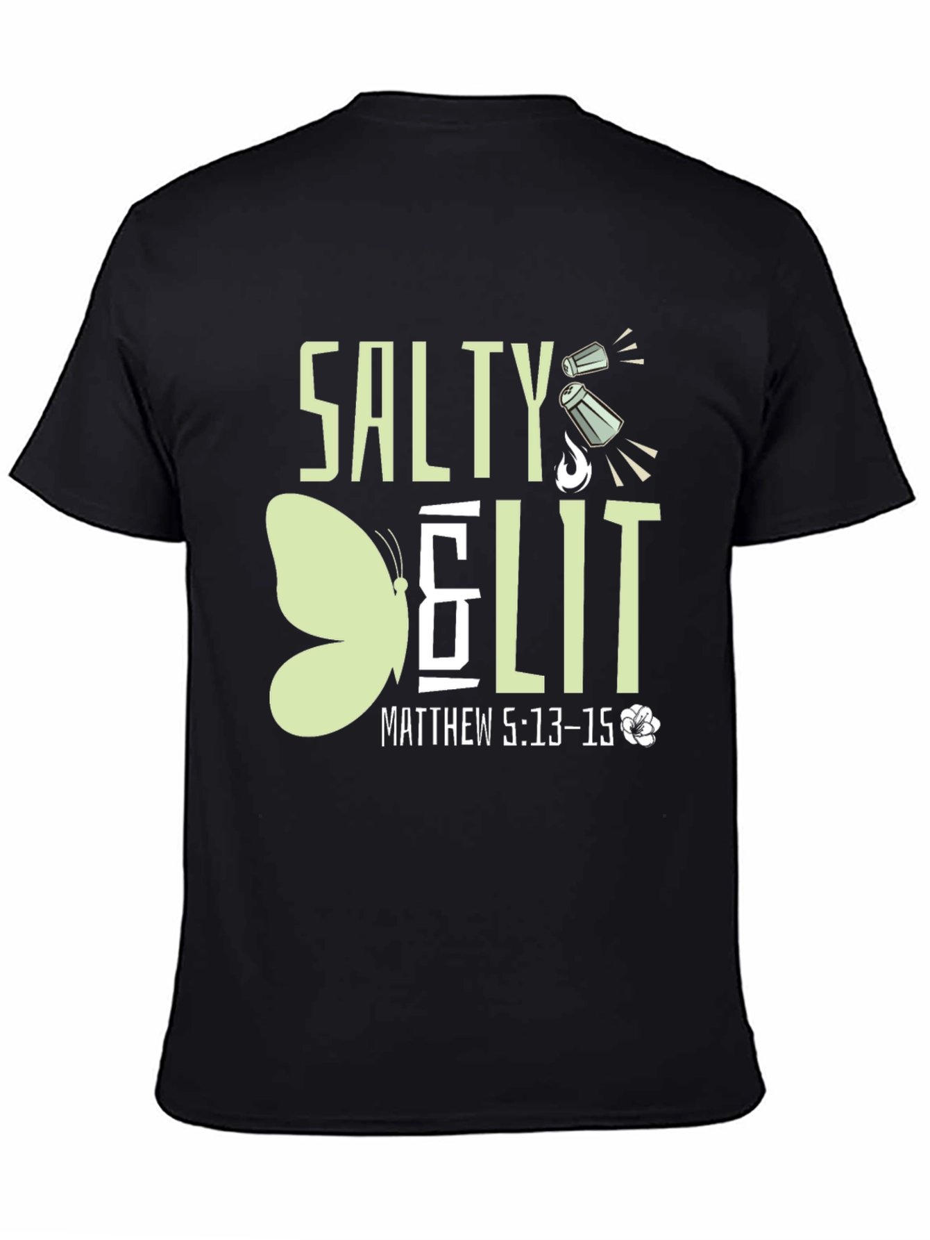 Salty & Lit T-Shirt - Matthew 5:13-15 Black Tee
