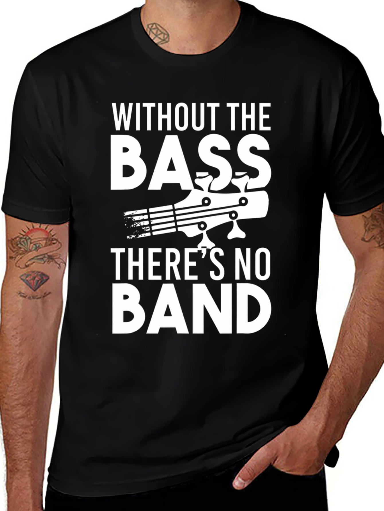Bass Guitar T-Shirt - Without The Bass Theres No Band