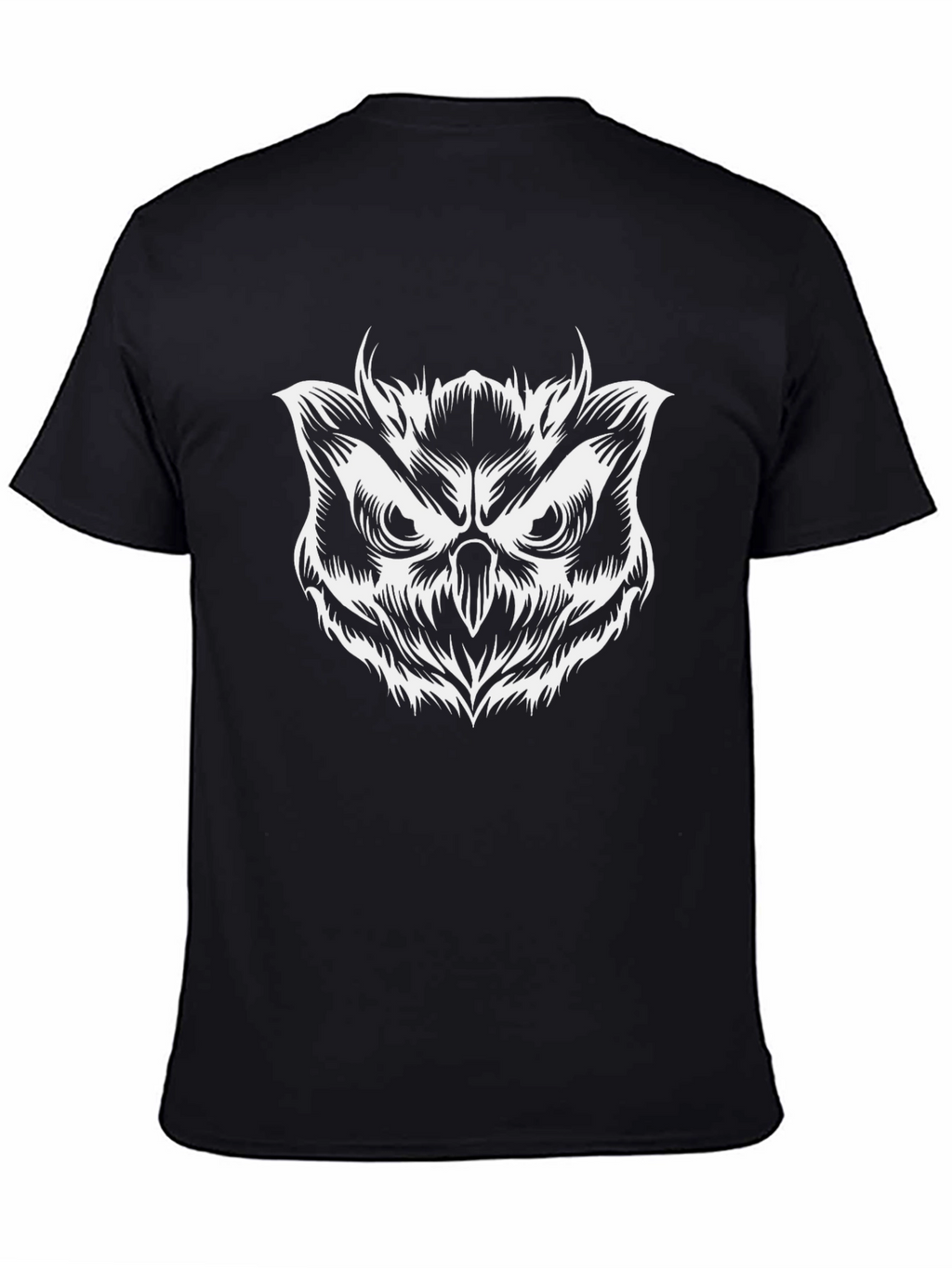 Mens Black T-Shirt with Owl Graphic