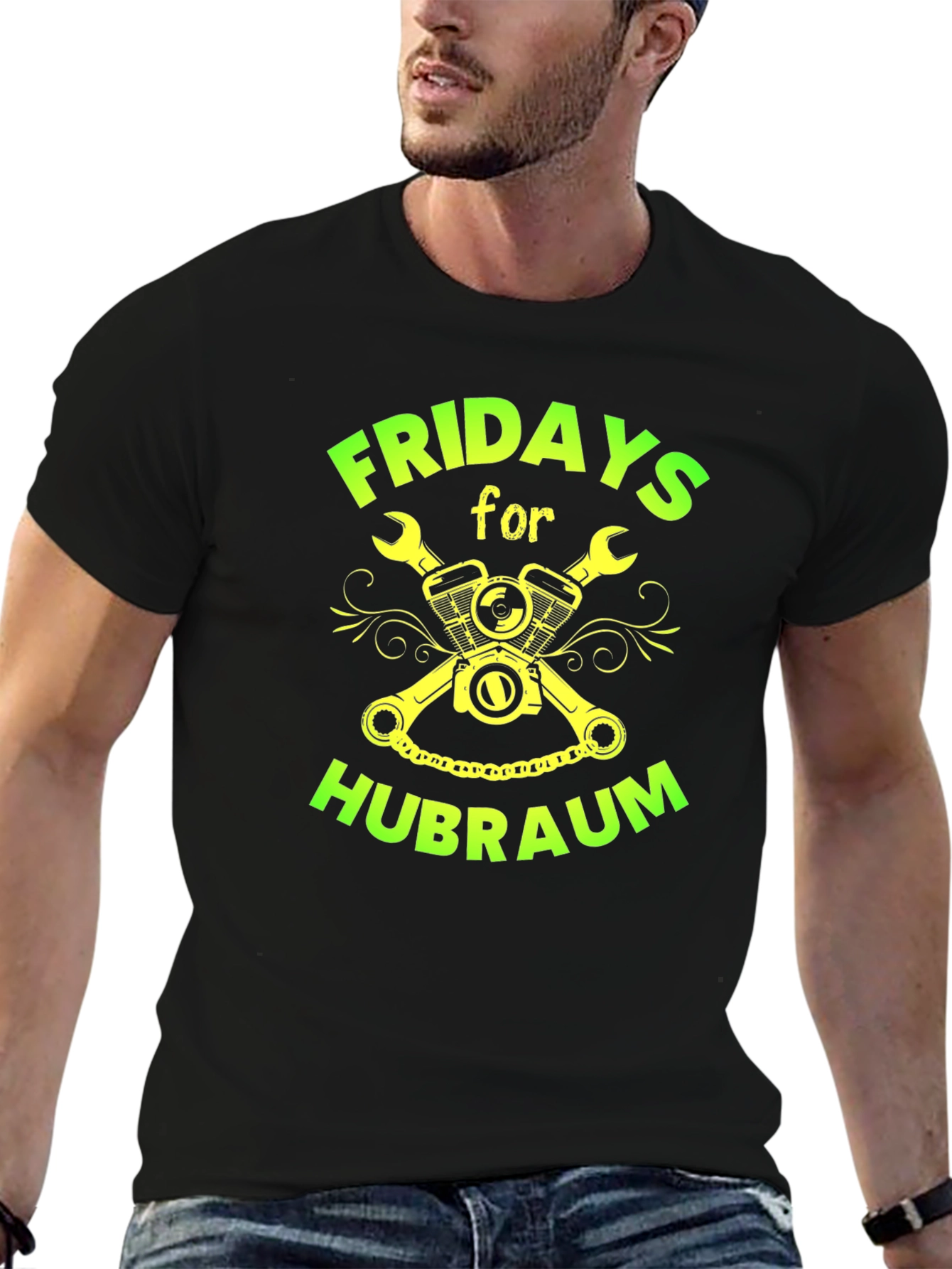 Fridays for Hubraum Black Graphic Tee