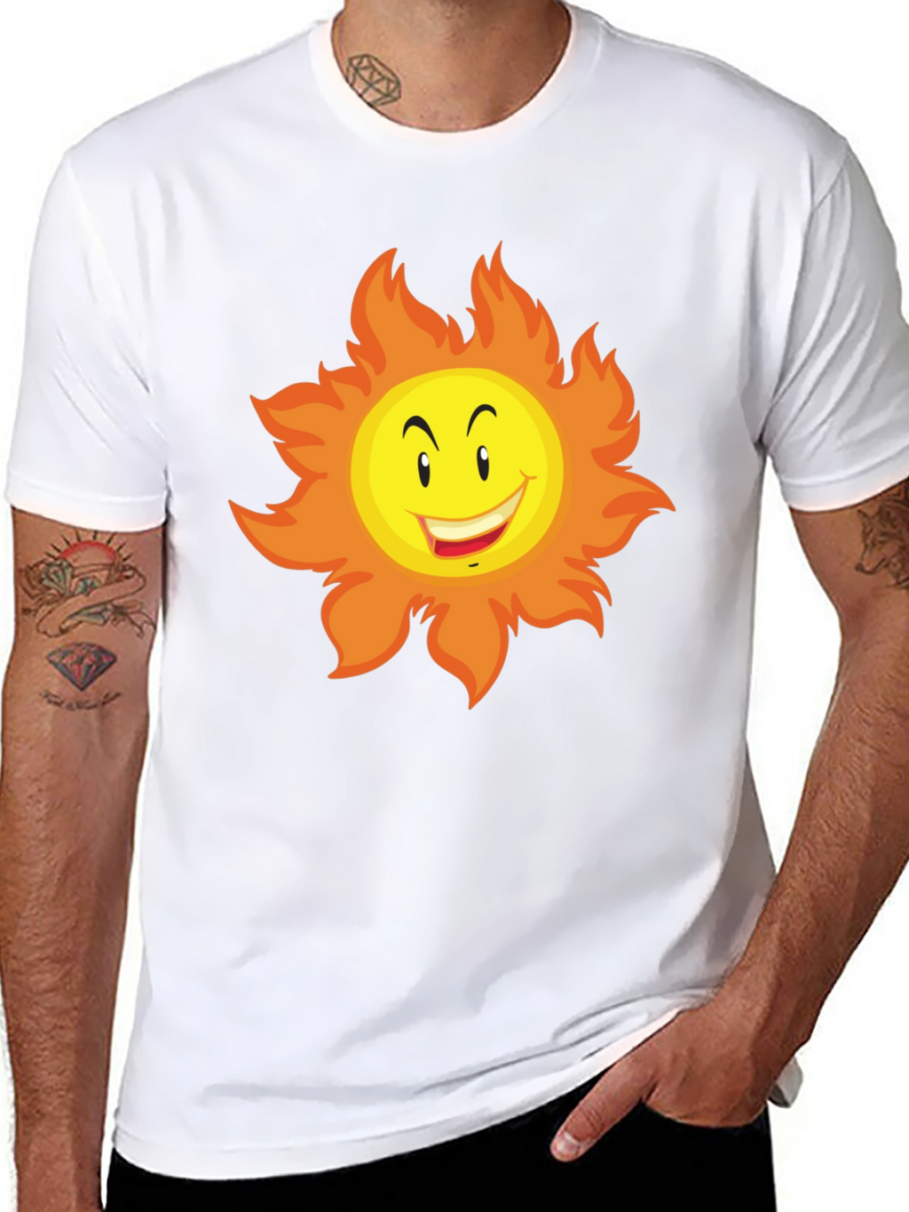 Funny Sun Graphic Tee - Black