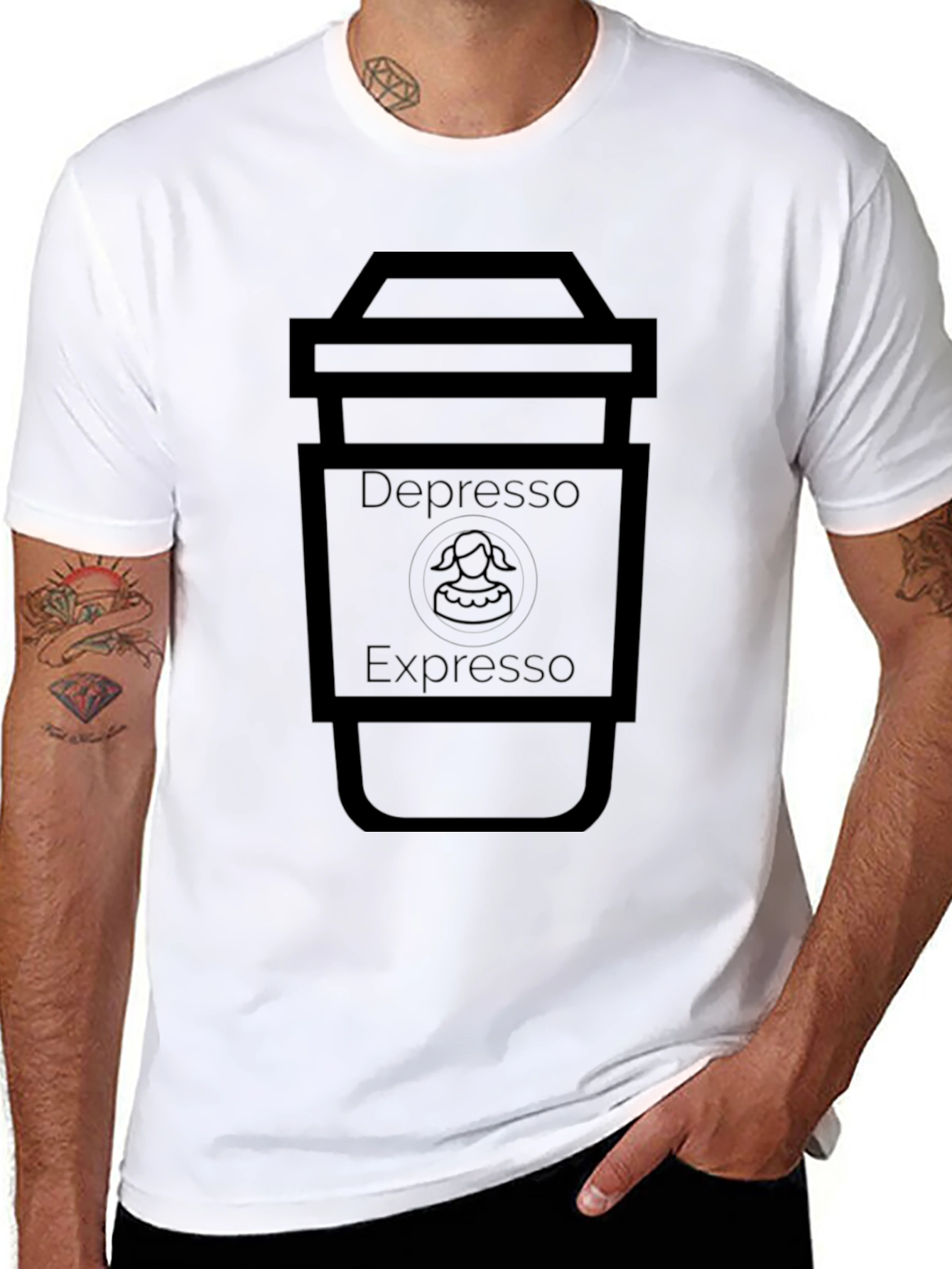 Depresso Expresso Black T-Shirt - Coffee Lover