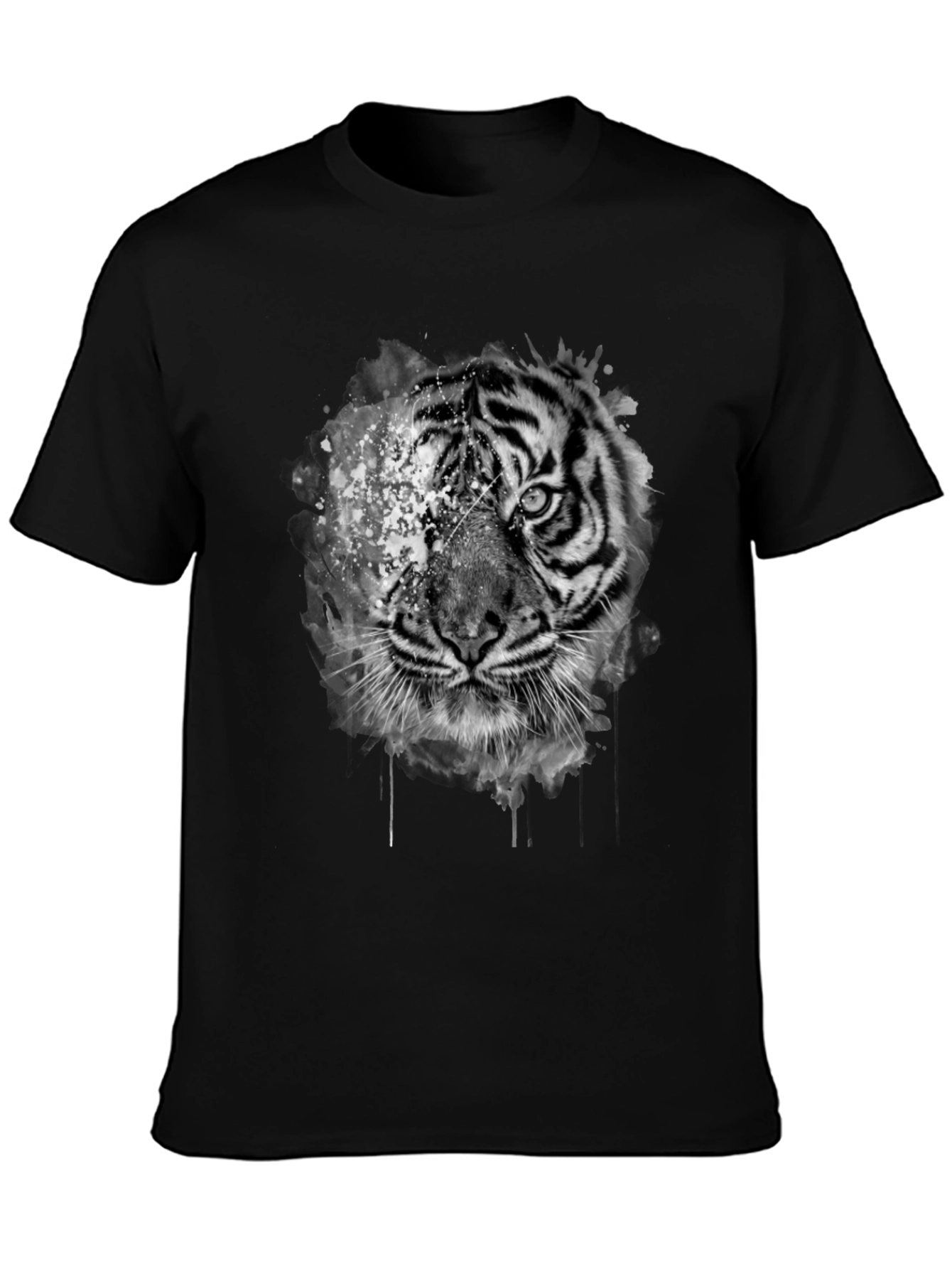 Tiger Graphic Print Black T-Shirt