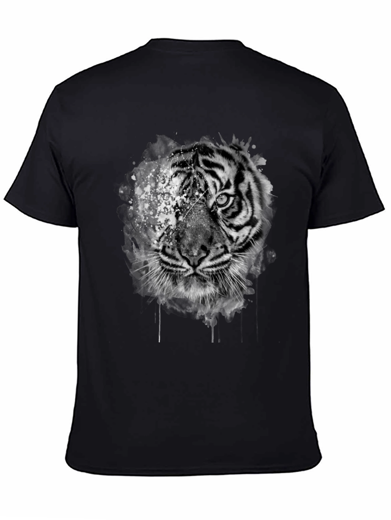 Tiger Graphic Print Black T-Shirt