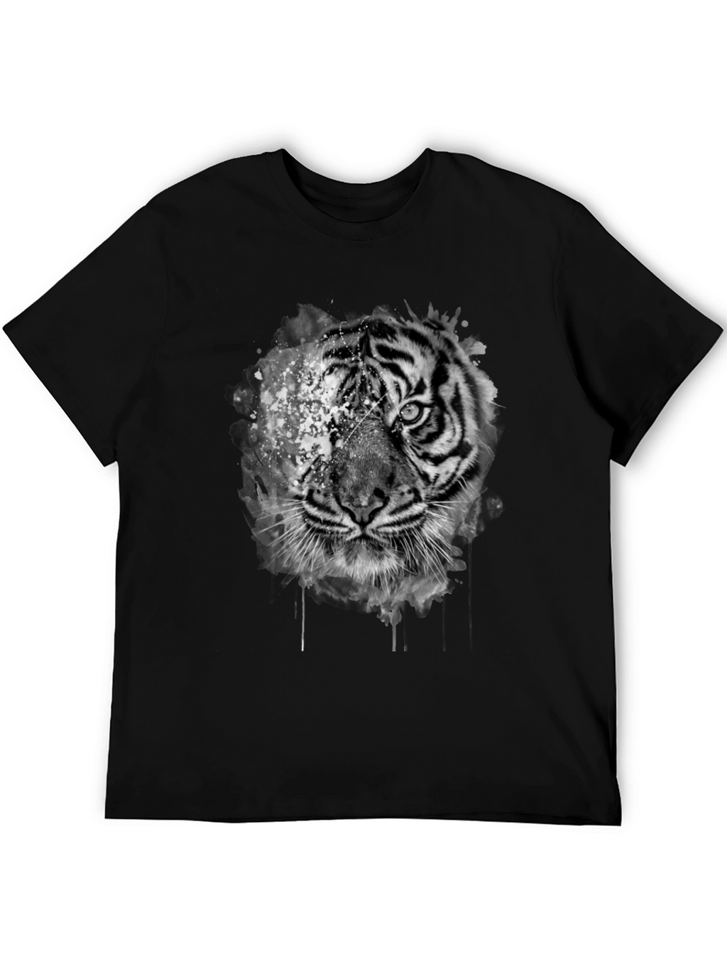 Tiger Graphic Print Black T-Shirt