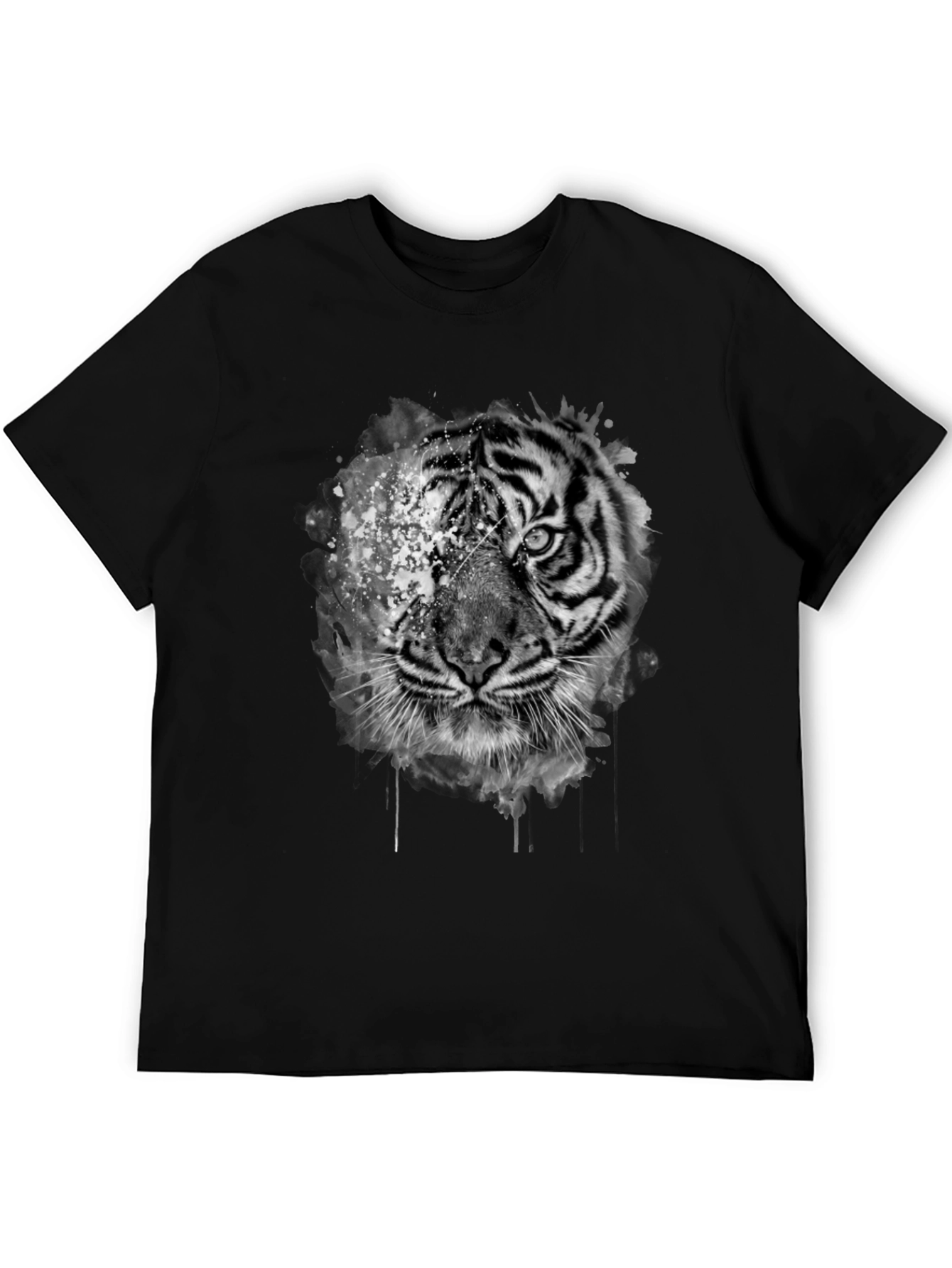 Tiger Graphic Print Black T-Shirt