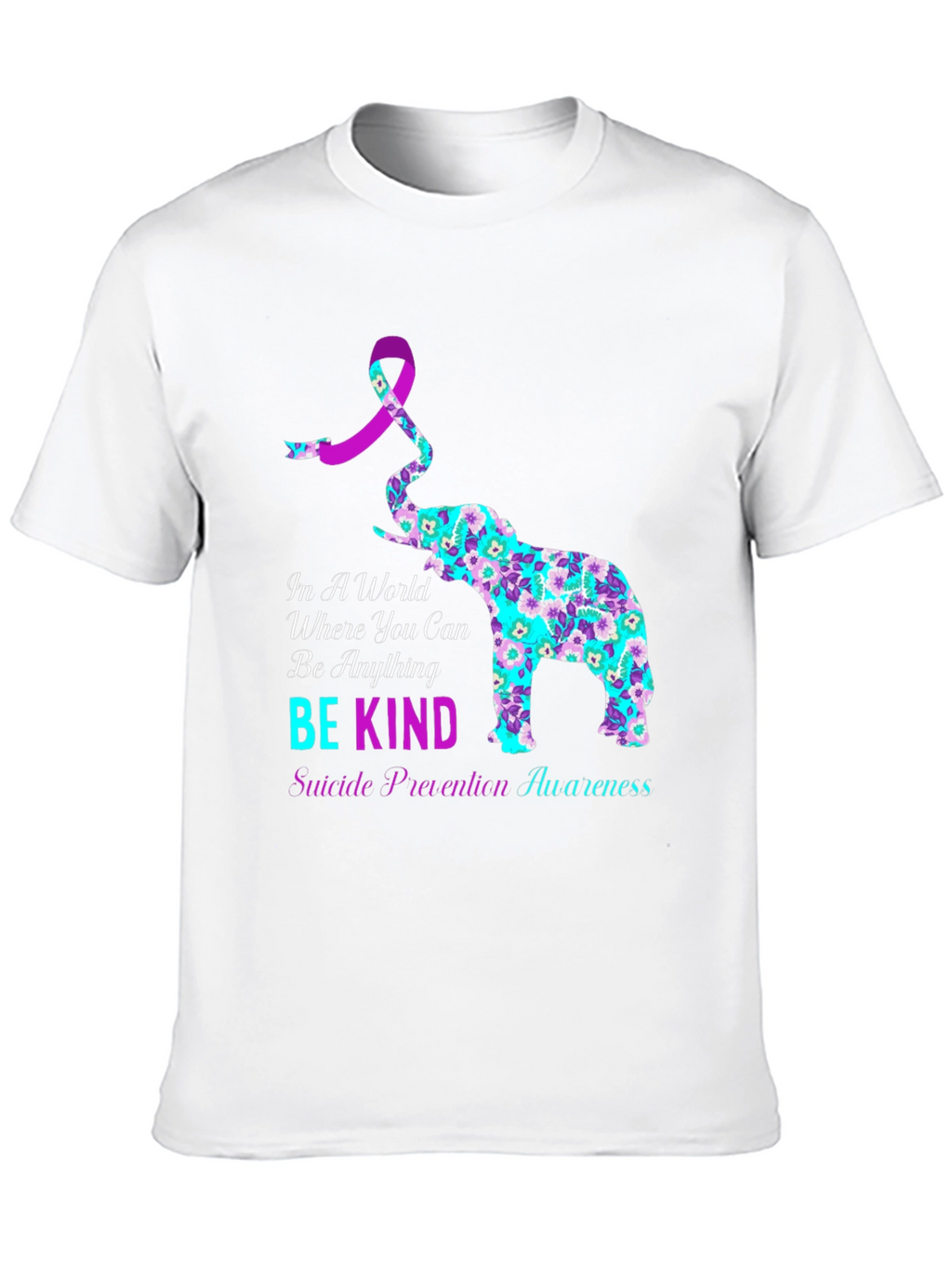 Be Kind Suicide Awareness Elephant Graphic Tee