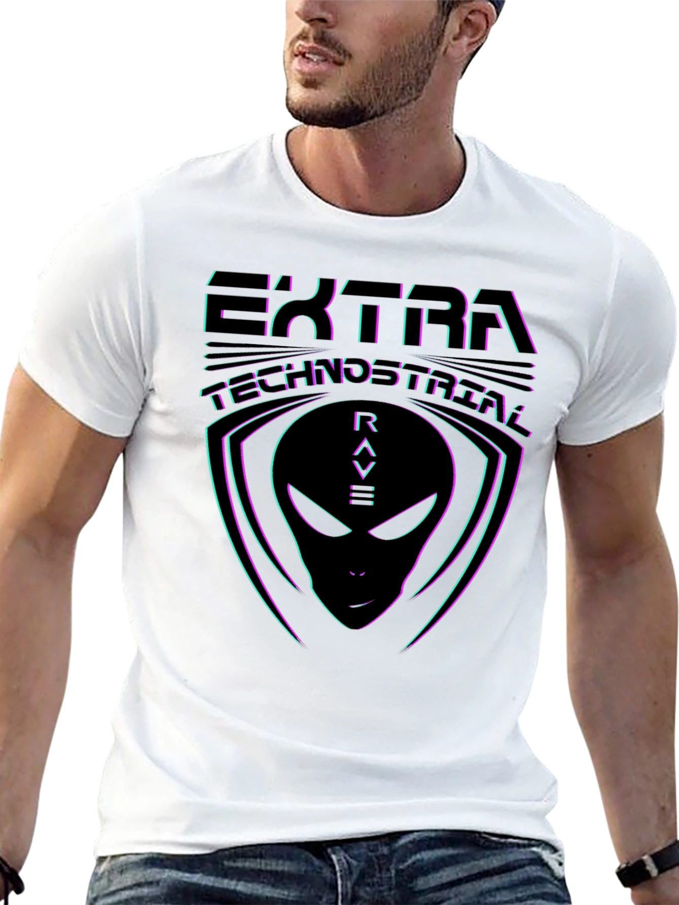 Extra Rave Alien Graphic T-Shirt