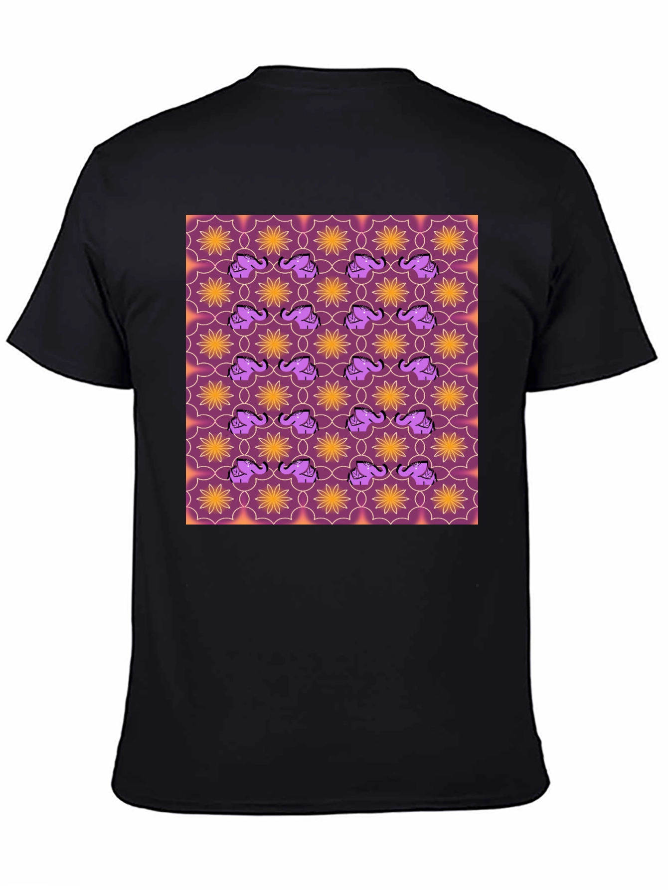 Elephant & Flower Pattern Graphic Tee
