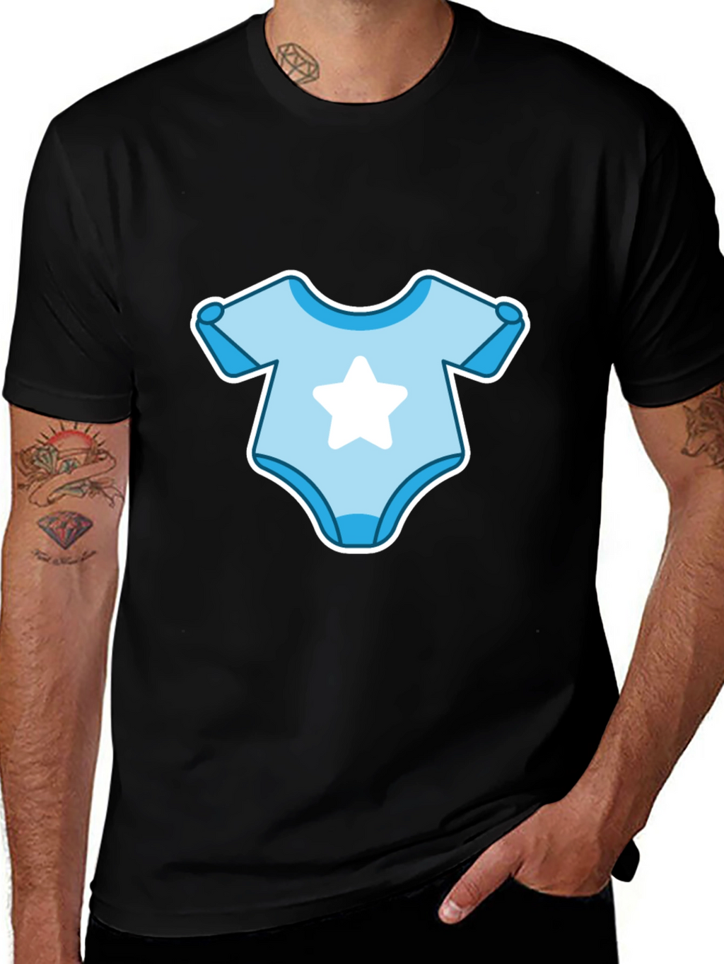 Baby Bodysuit T-Shirt - Cute Star Design