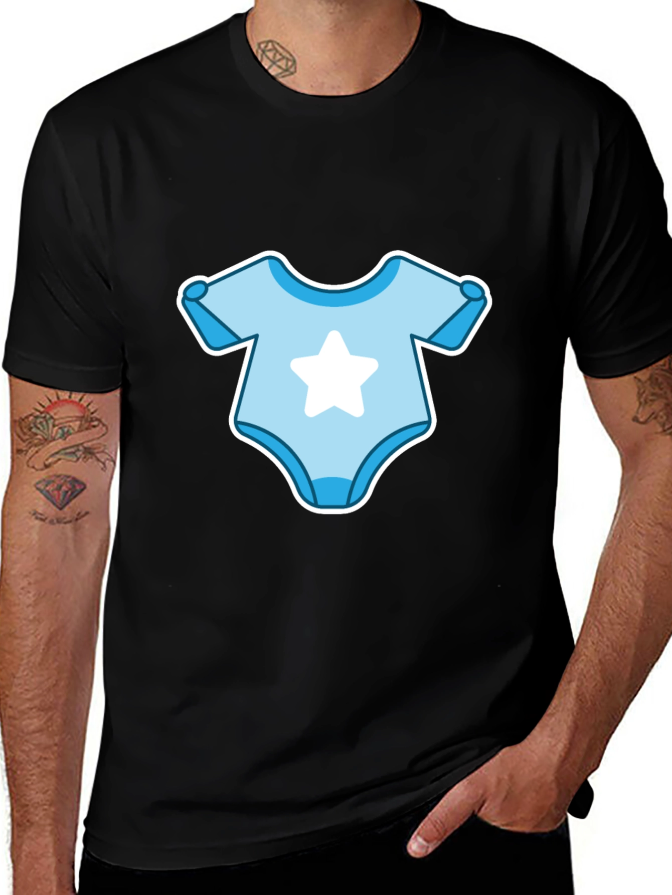Baby Bodysuit T-Shirt - Cute Star Design