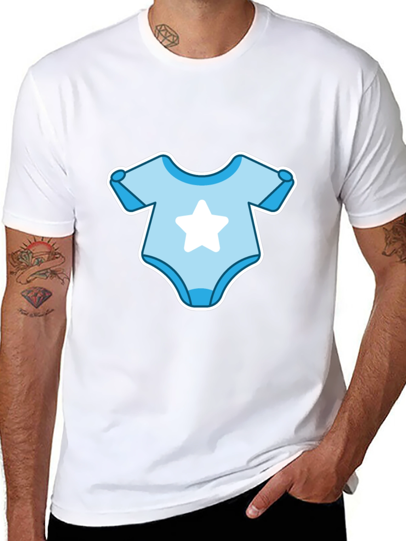 Baby Bodysuit T-Shirt - Cute Star Design