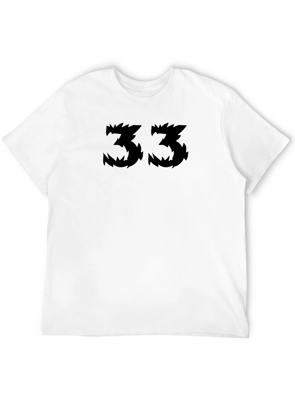 Mens Black T-Shirt with Number 33 Design