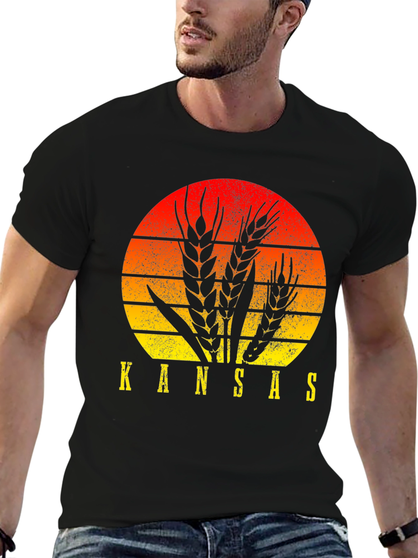 Kansas Wheat Sunset Graphic T-Shirt