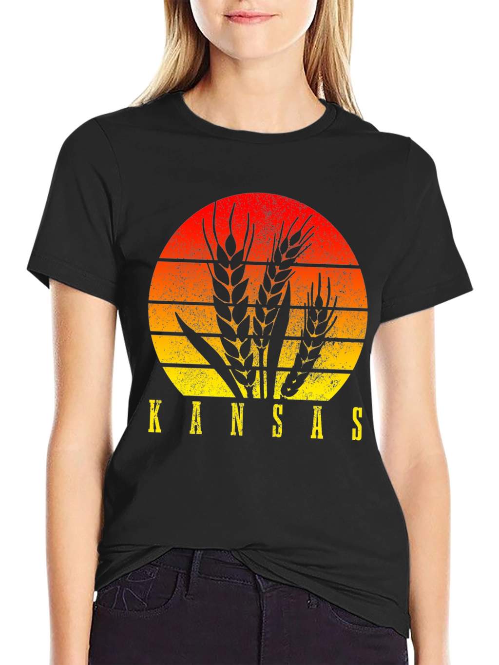 Kansas Wheat Sunset Graphic T-Shirt